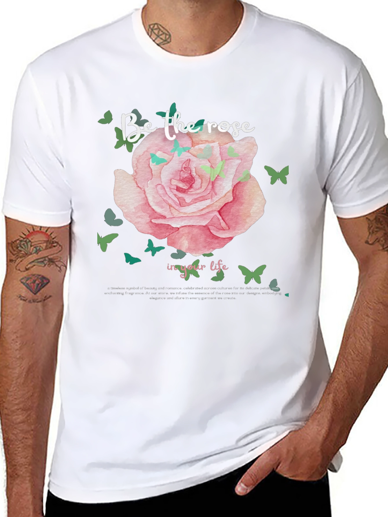 Black Rose Graphic Tee - Be The Rose in Your Life T-Shirt view 8