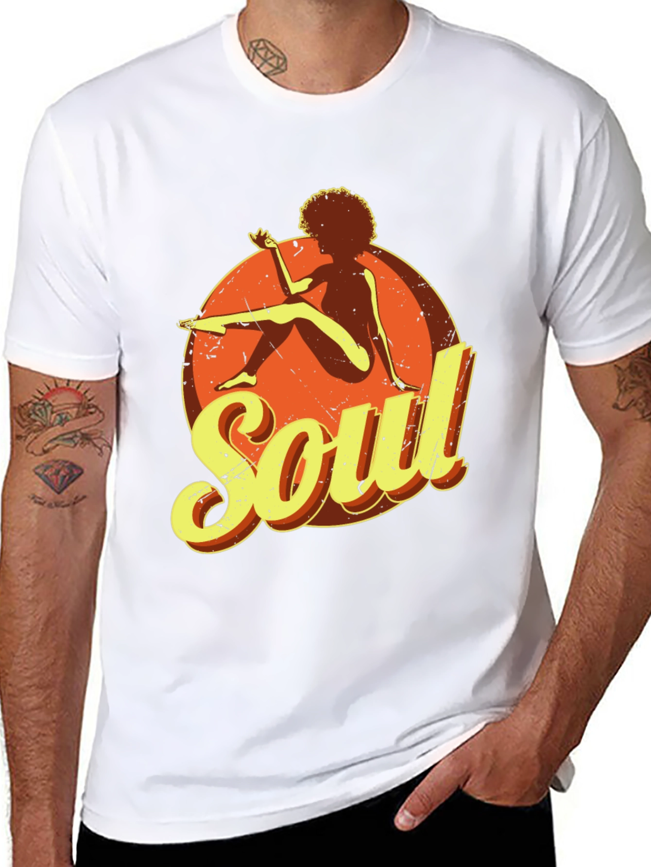 Black Soul Graphic T-Shirt - Retro Style Black Tee view 8