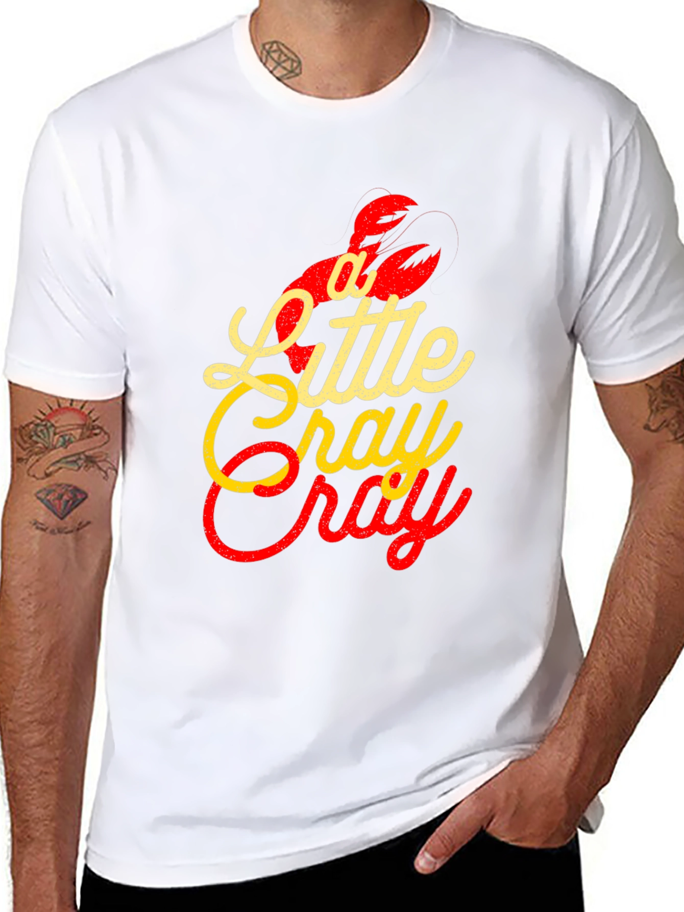 Black A Little Cray Funny Lobster Graphic T-Shirt view 8
