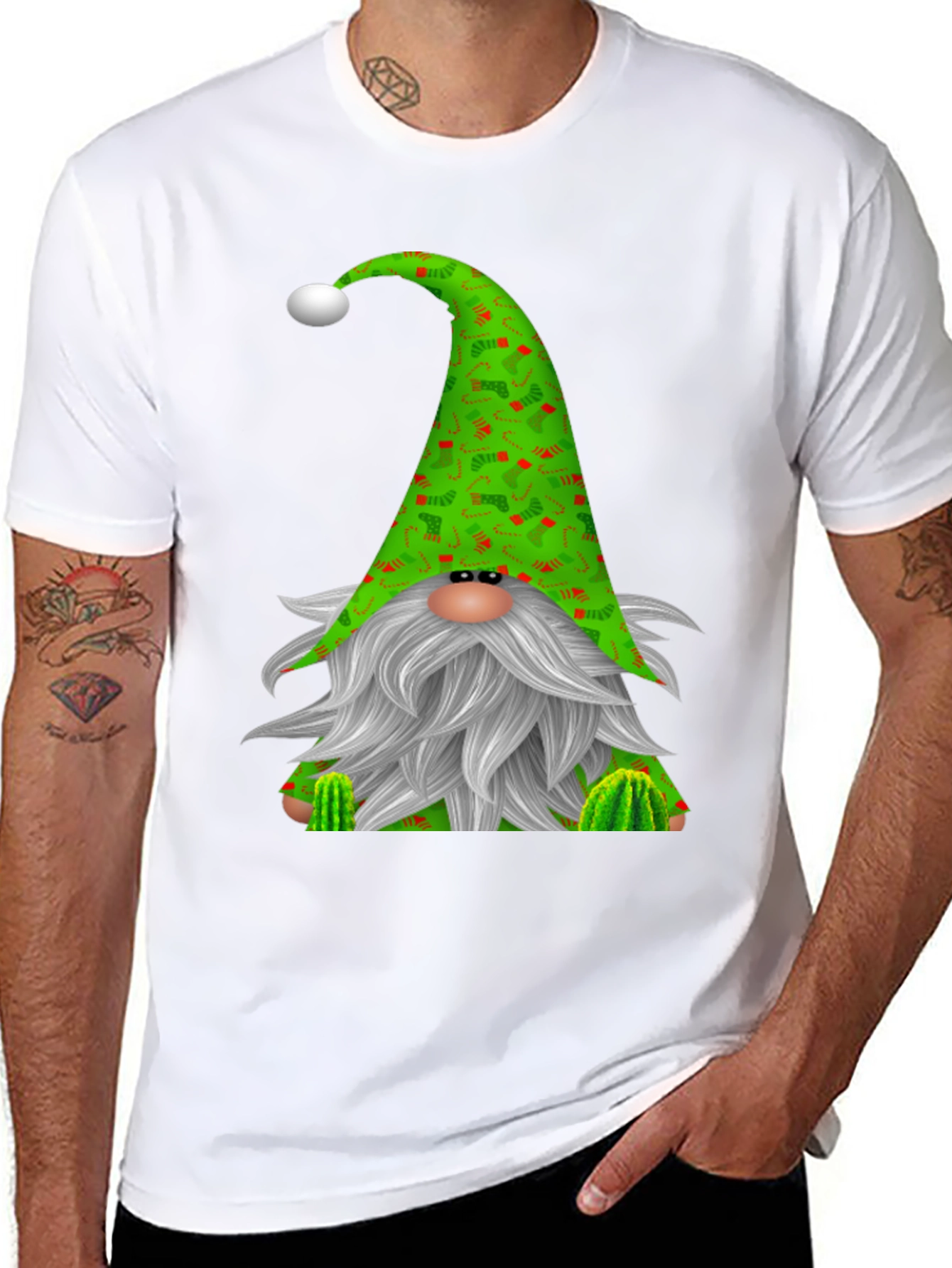 Black Festive Gnome Black T-Shirt view 8