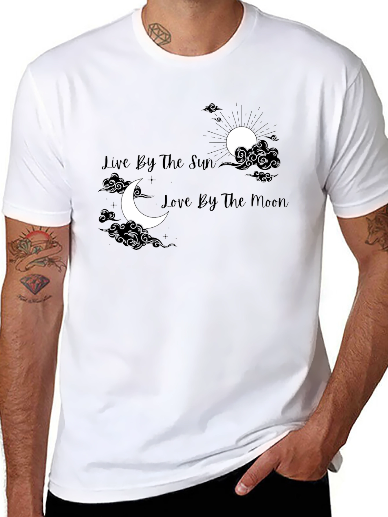 Black Live by the Sun, Love by the Moon Graphic Tee view 8