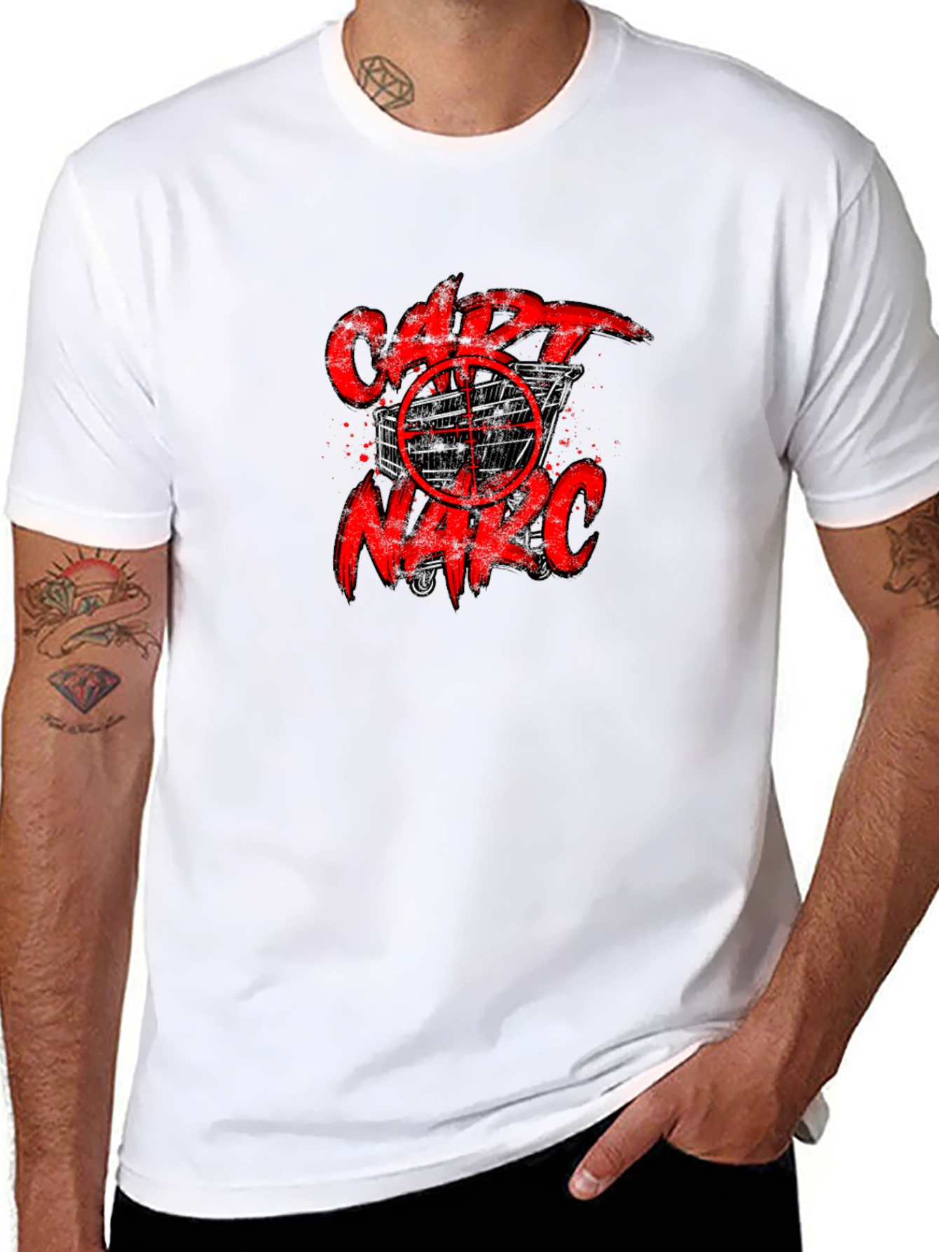 Black Cart Narc T-Shirt - Black Graphic Tee view 8