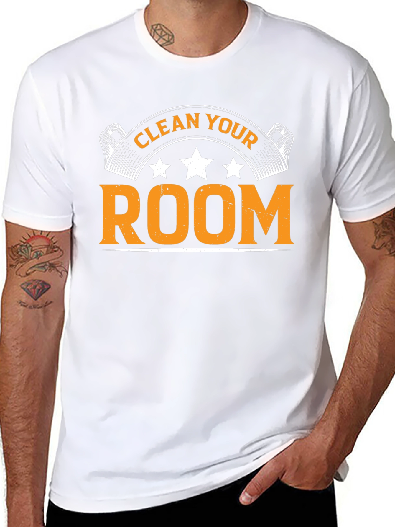 Black Clean Your Room Graphic Tee view 8