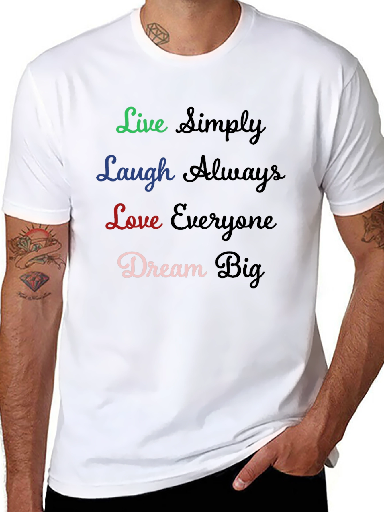 Black Live, Laugh, Love T-Shirt - Inspirational Graphic Tee view 8