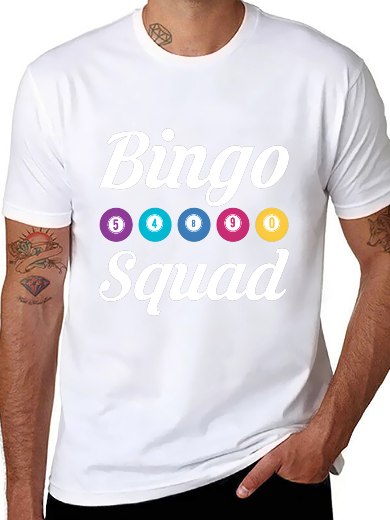 Black Bingo Squad T-Shirt - Lucky Numbers Graphic Tee view 8