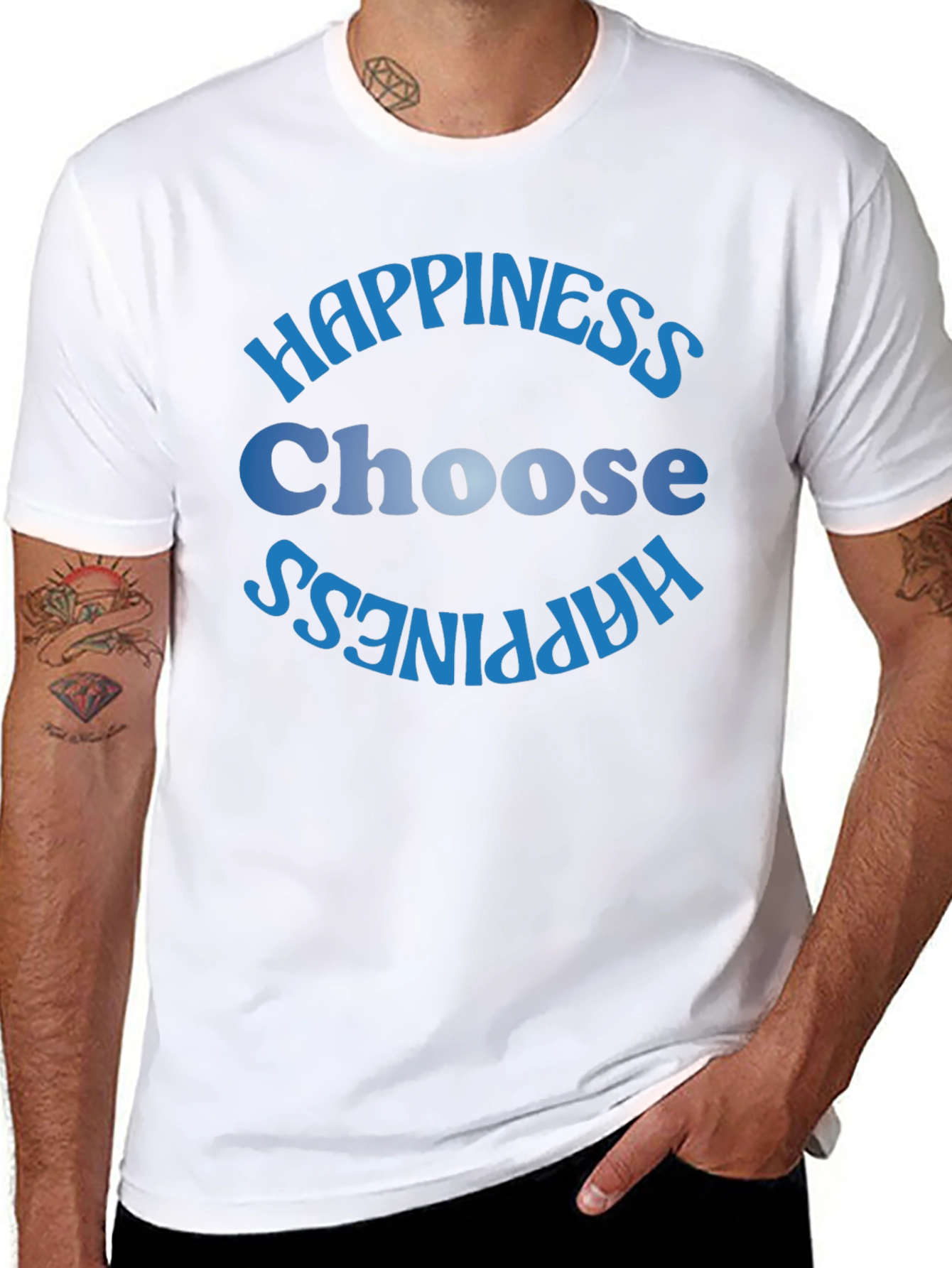 Black Choose Happiness T-Shirt - Black view 8