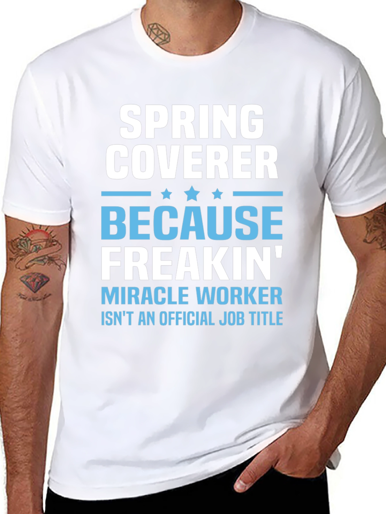 Black Spring Coverer Funny Job Title T-Shirt view 8