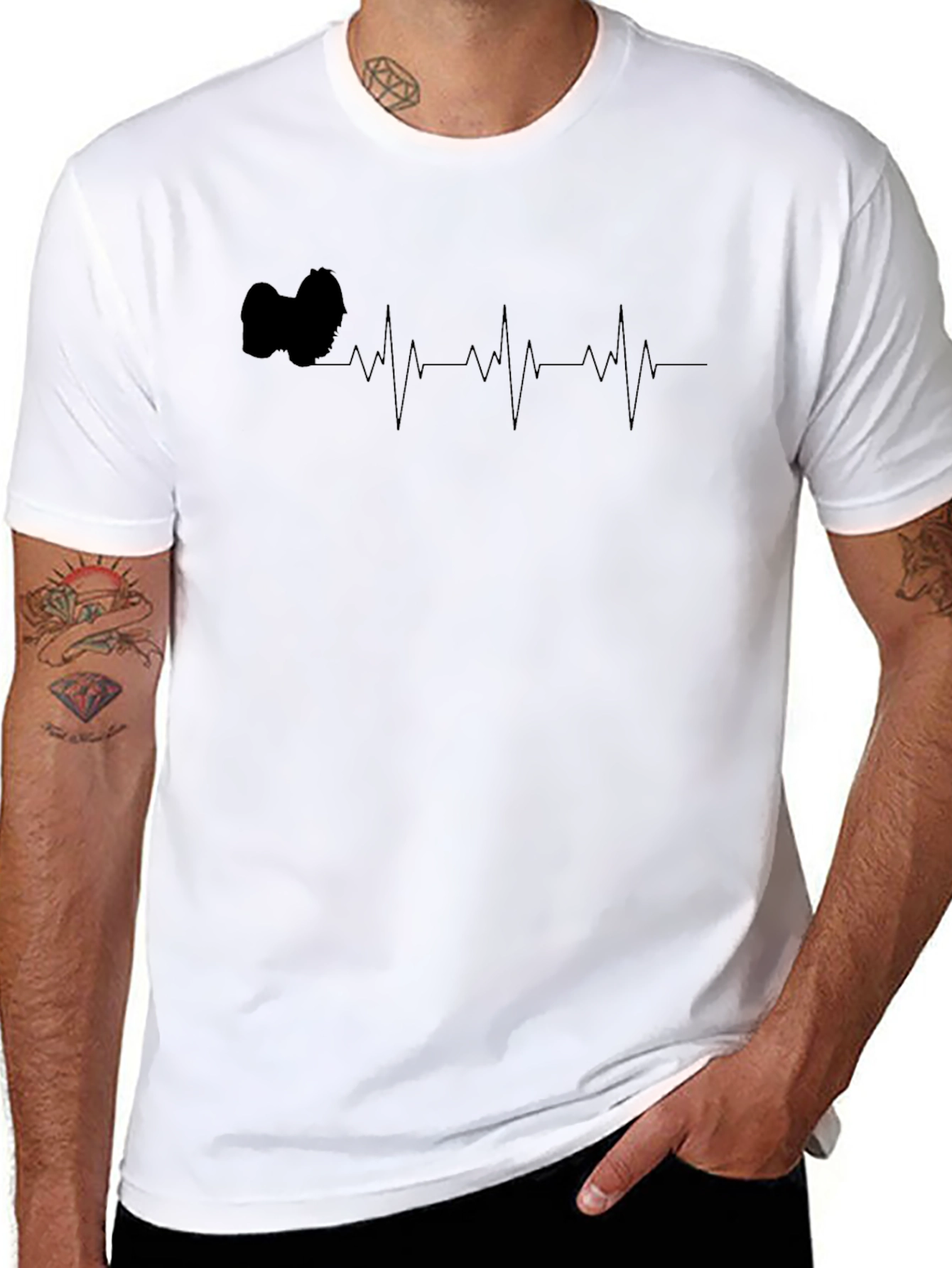 Black Dog Heartbeat T-Shirt - Black view 8