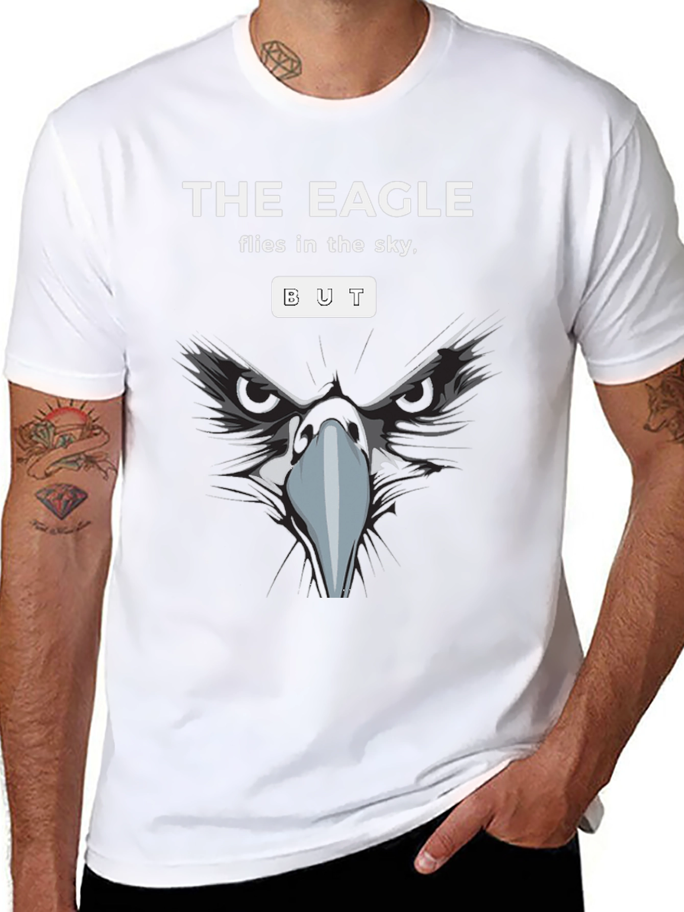 Black The Eagle Flies T-Shirt view 8