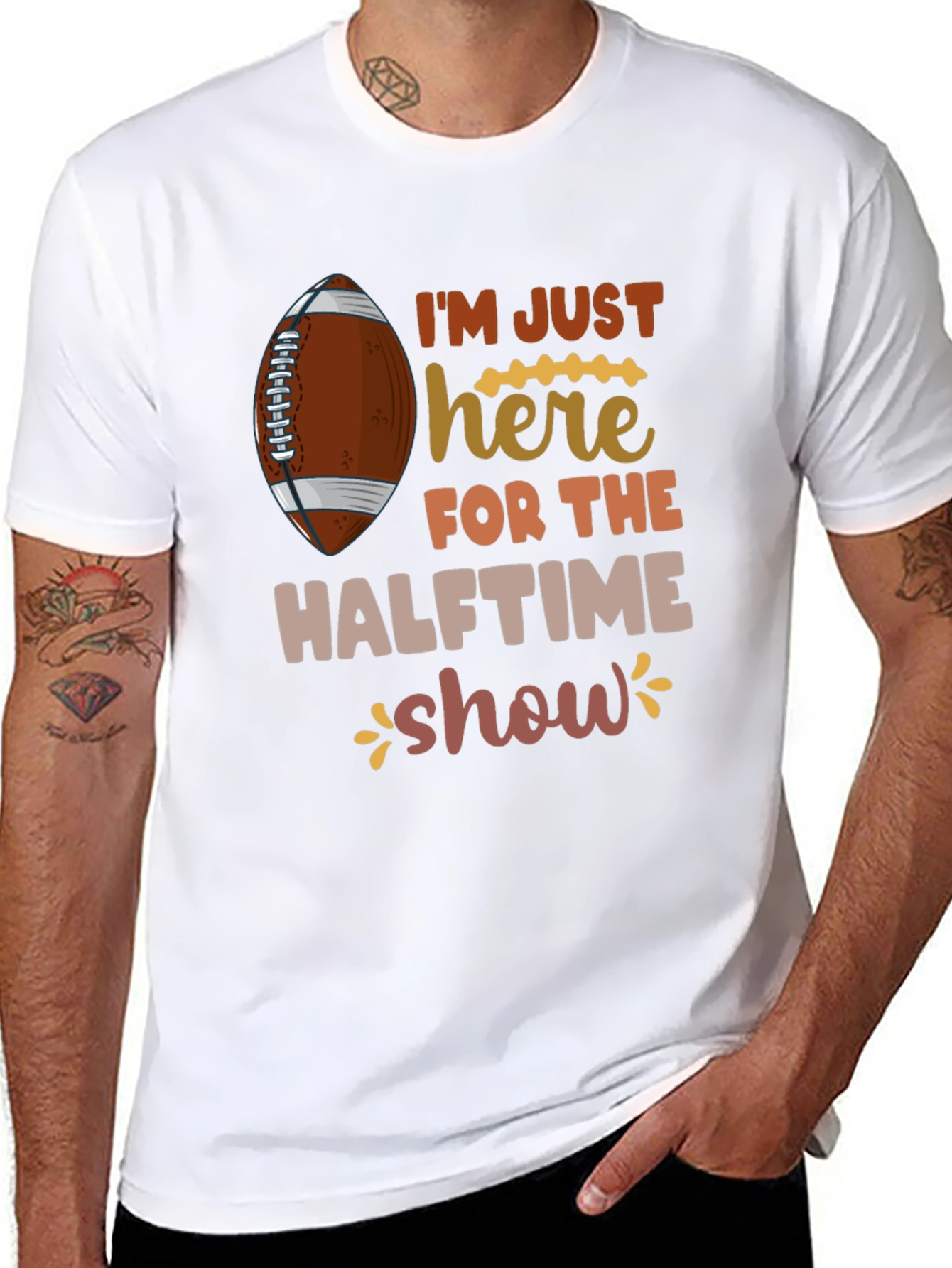 Black Halftime Show Football T-Shirt view 8