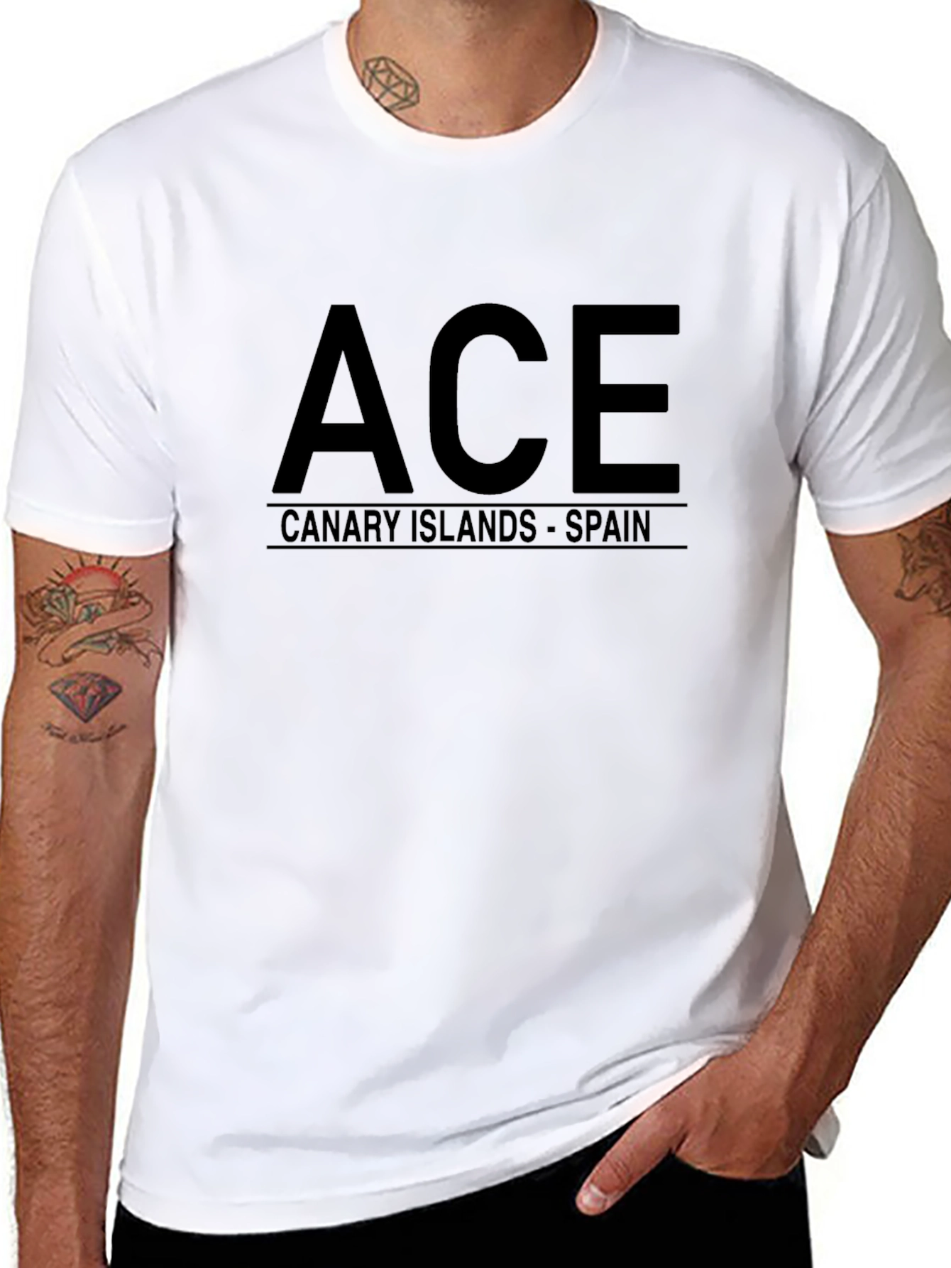 Black ACE Canary Islands Spain Black T-Shirt view 8