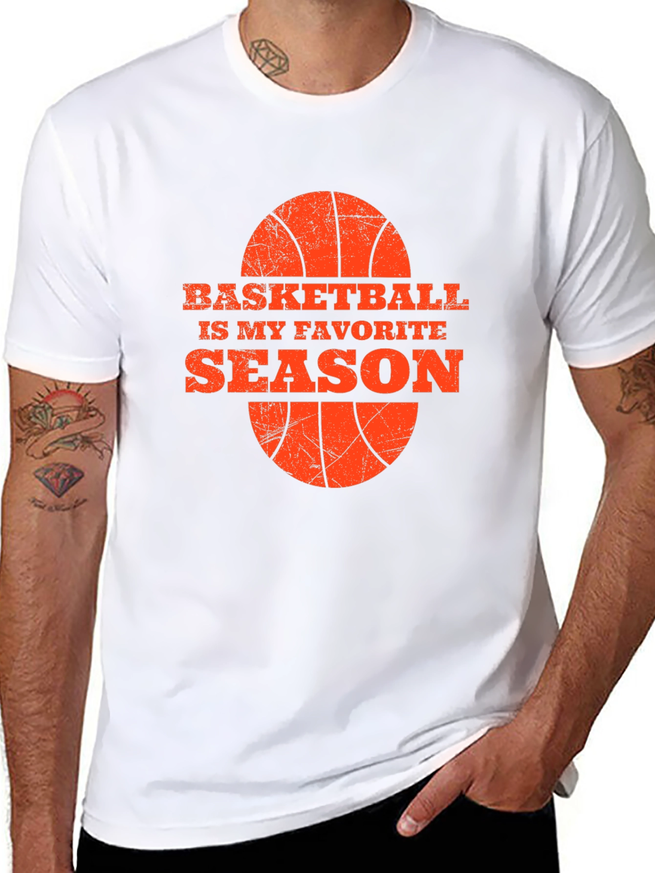 Black Basketball Season Favorite Tee - Black Graphic T-Shirt view 8