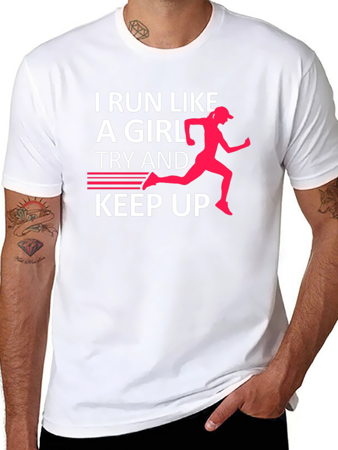 Black I Run Like A Girl T-Shirt - Funny Running Tee view 8