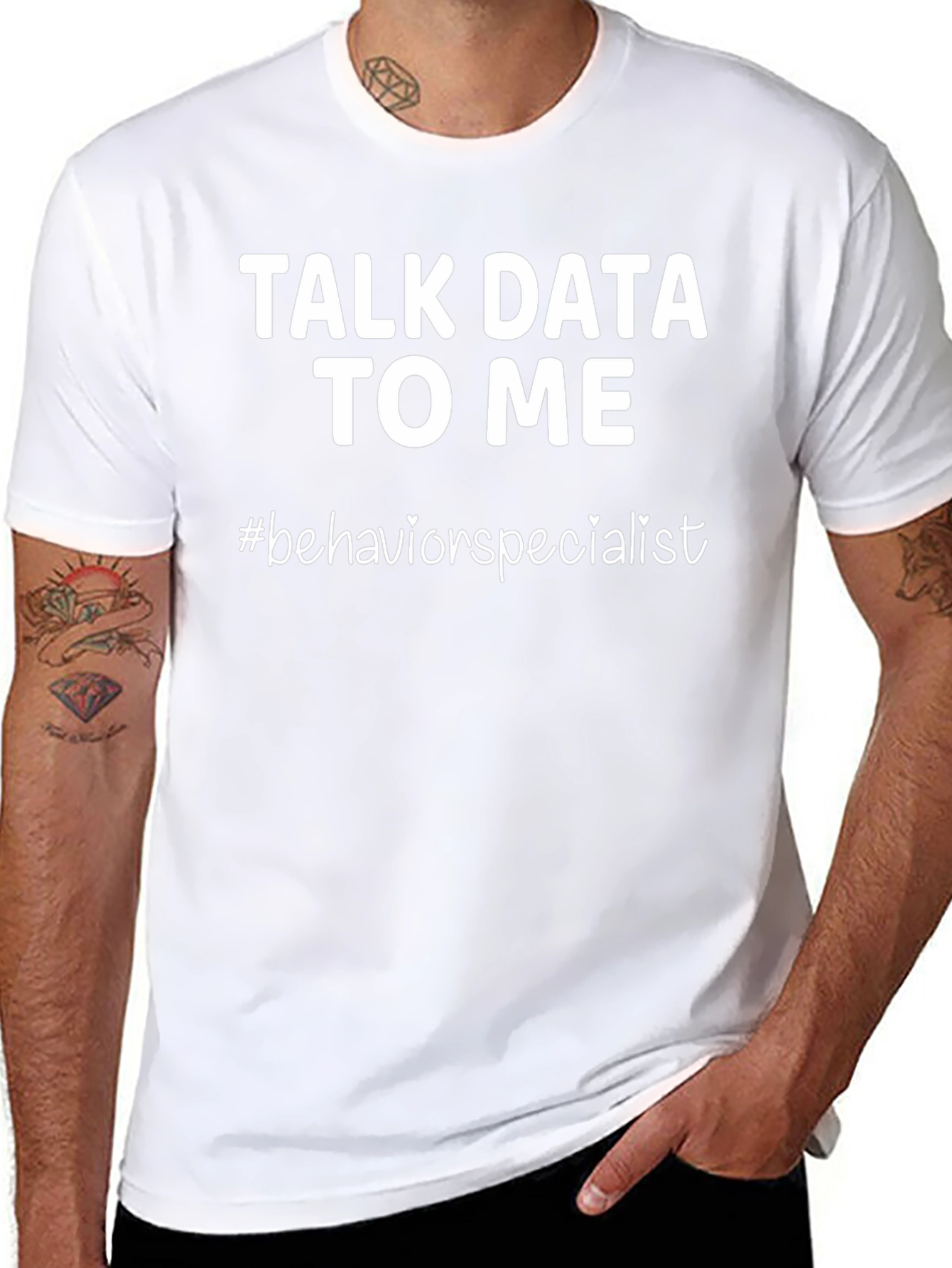 Black Talk Data To Me T-Shirt, Behavior Specialist Tee view 8