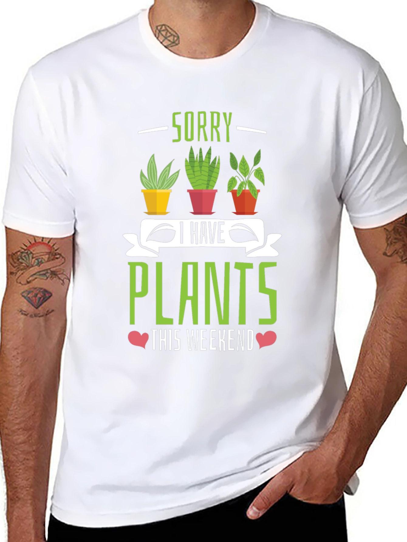 Black Sorry I Have Plants Weekend T-Shirt view 8
