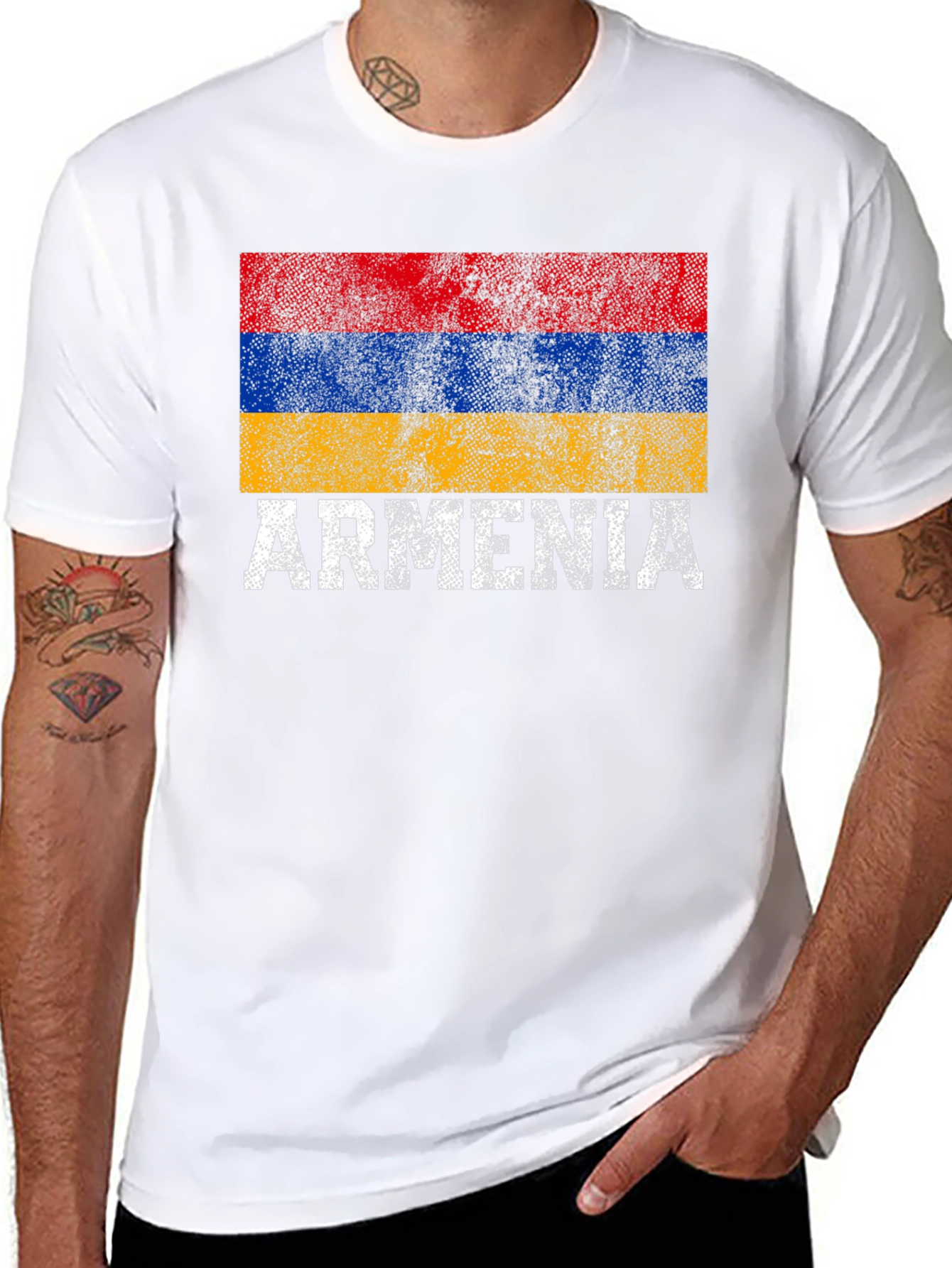 Armenia Flag T-Shirt - Distressed Pride - 8