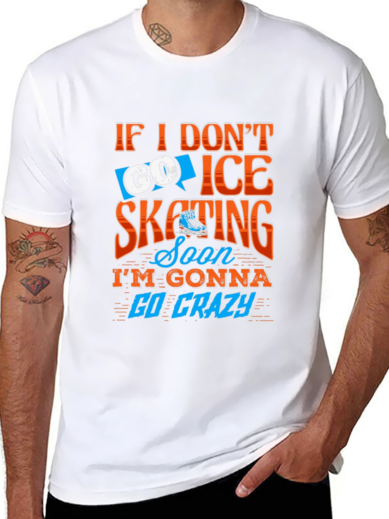 Black Ice Skating T-Shirt - Go Crazy Design view 8