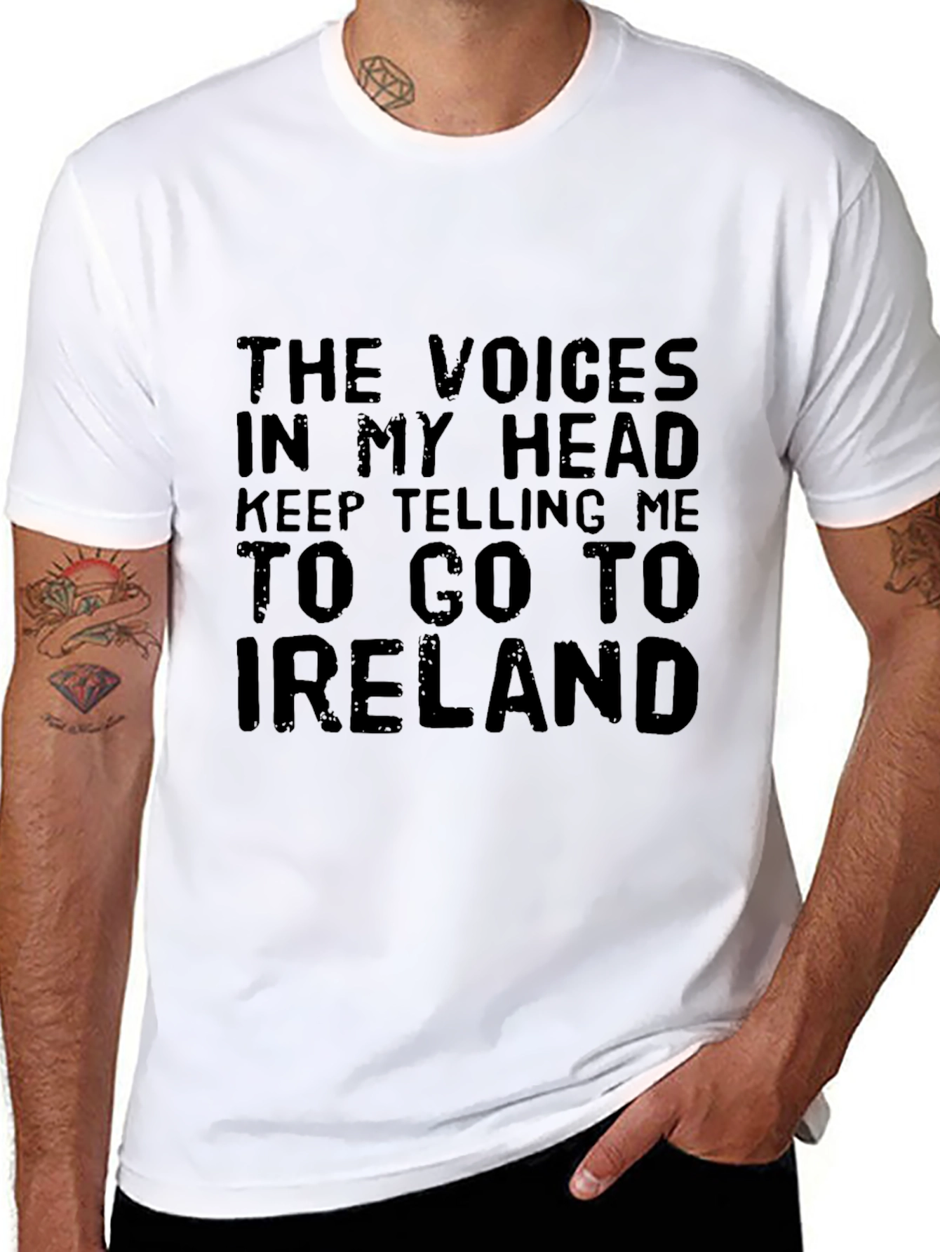 Black Ireland Calling Men's Graphic Tee view 8