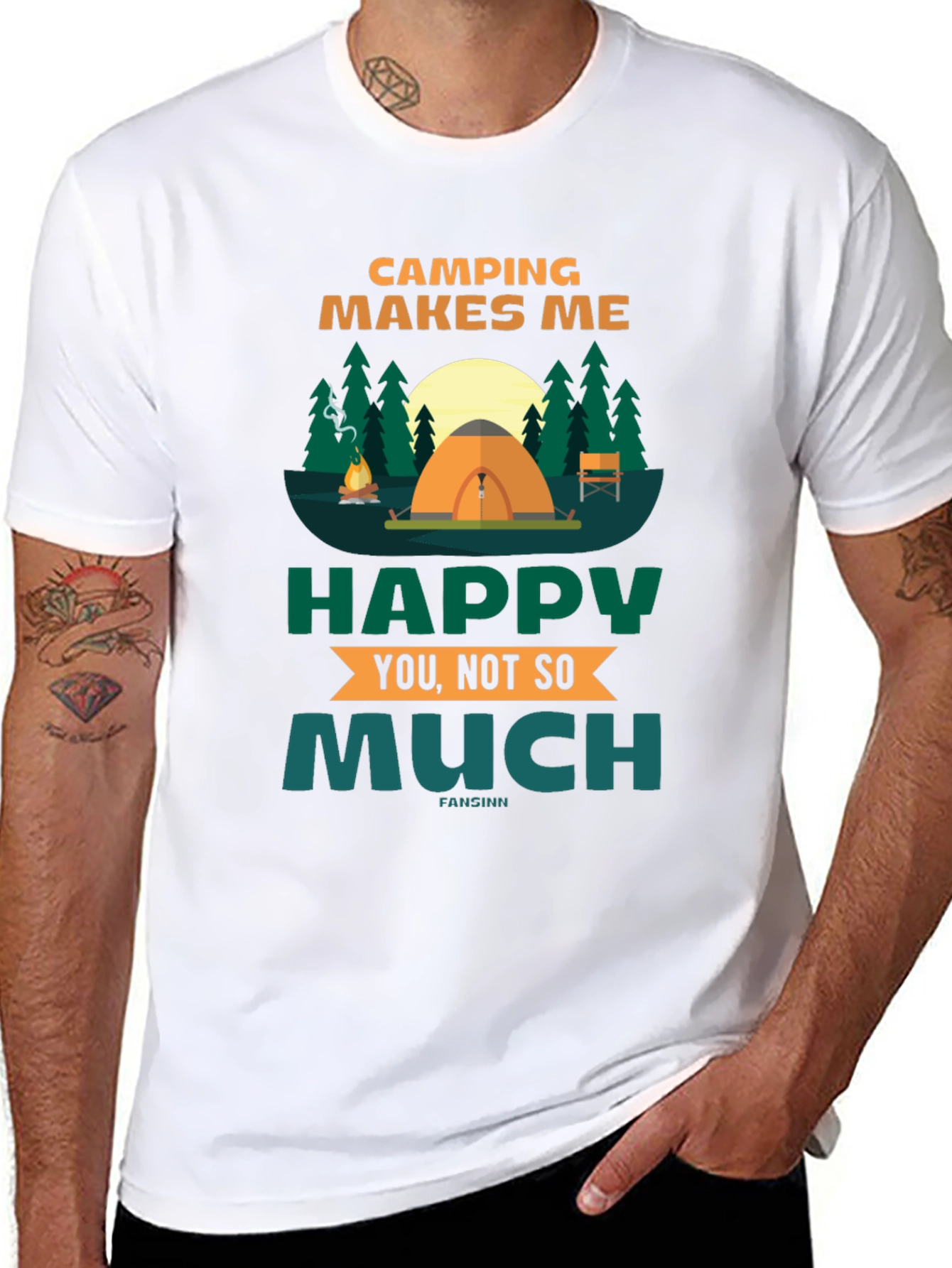 Black Camping Makes Me Happy Graphic Tee view 8