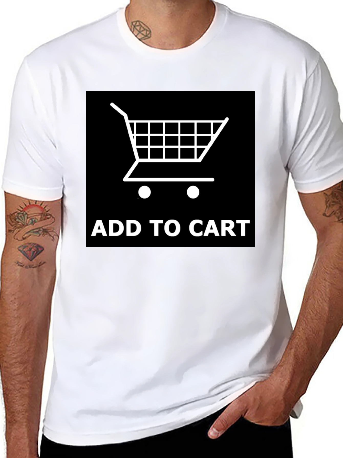 Add to Cart Graphic Tee - Shopping Cart Design - 8