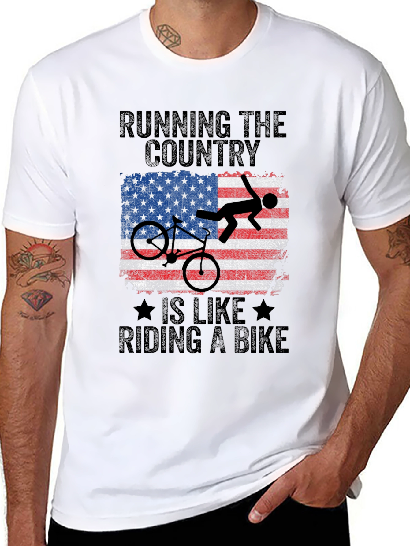 Black Running the Country Bike T-Shirt view 8
