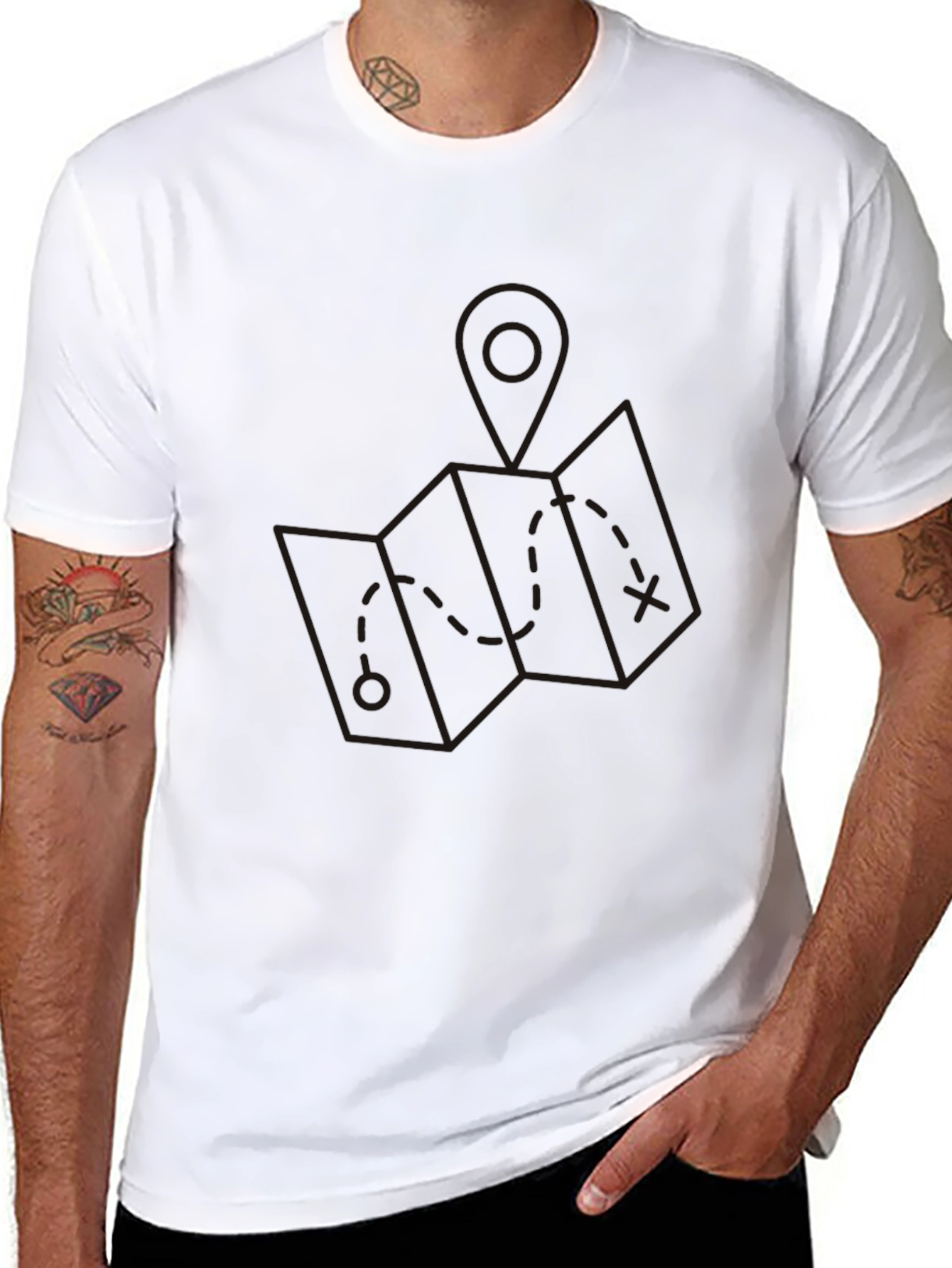 Black Black Map Graphic Tee - Adventure Ready! view 8