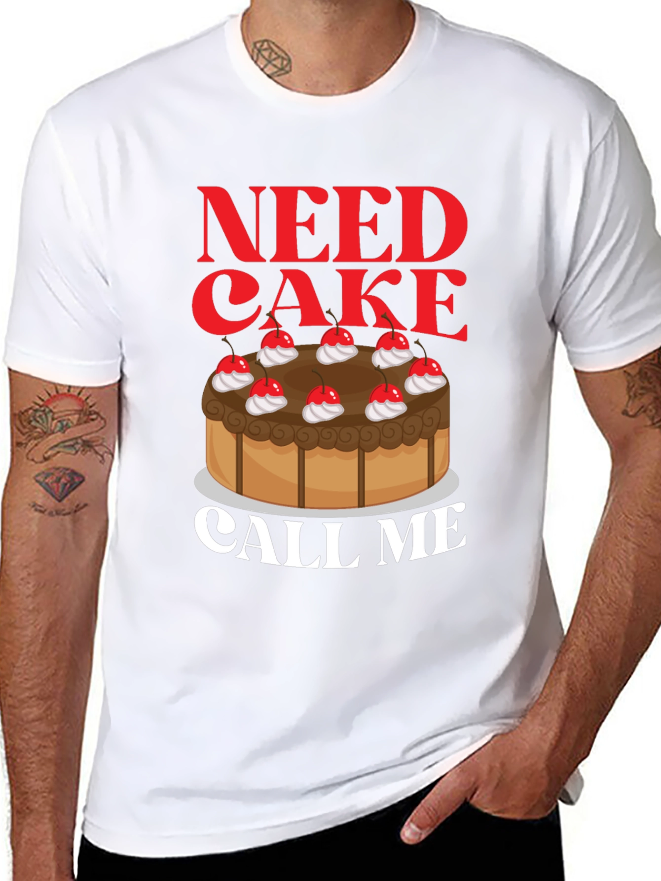 Black Need Cake Call Me T-Shirt - Sweet Tooth Tee view 8