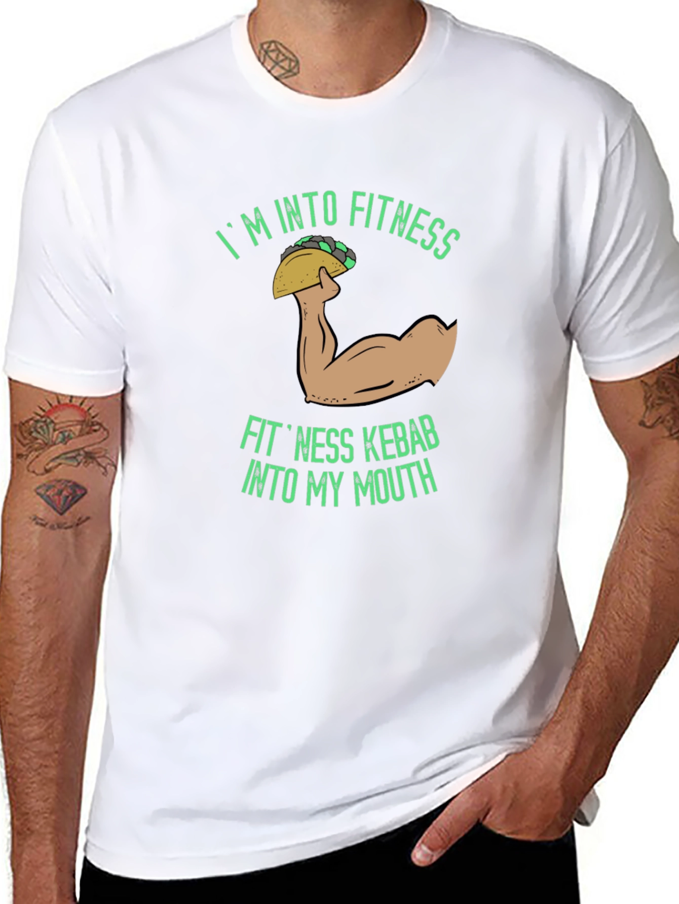 Black Fitness Kebab T-Shirt - Funny Gym Workout Tee view 8