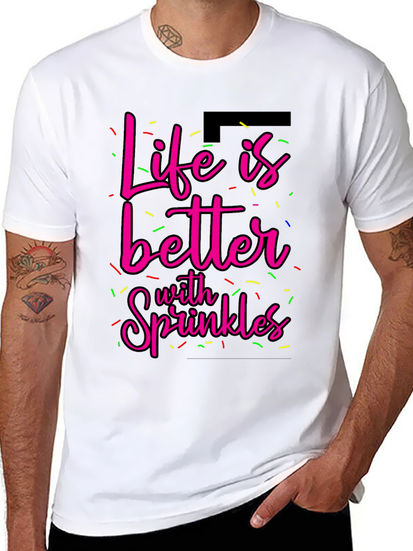 Black Life is Better with Sprinkles Graphic Tee view 8