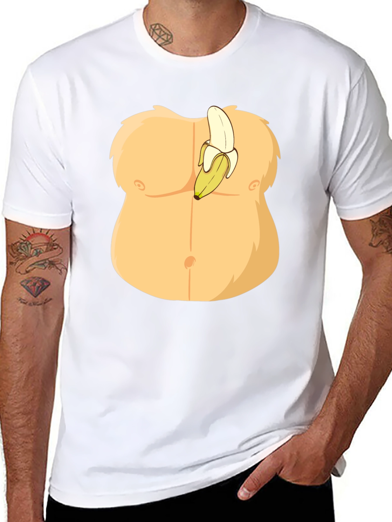 Black Funny Banana Abs Graphic T-Shirt view 8