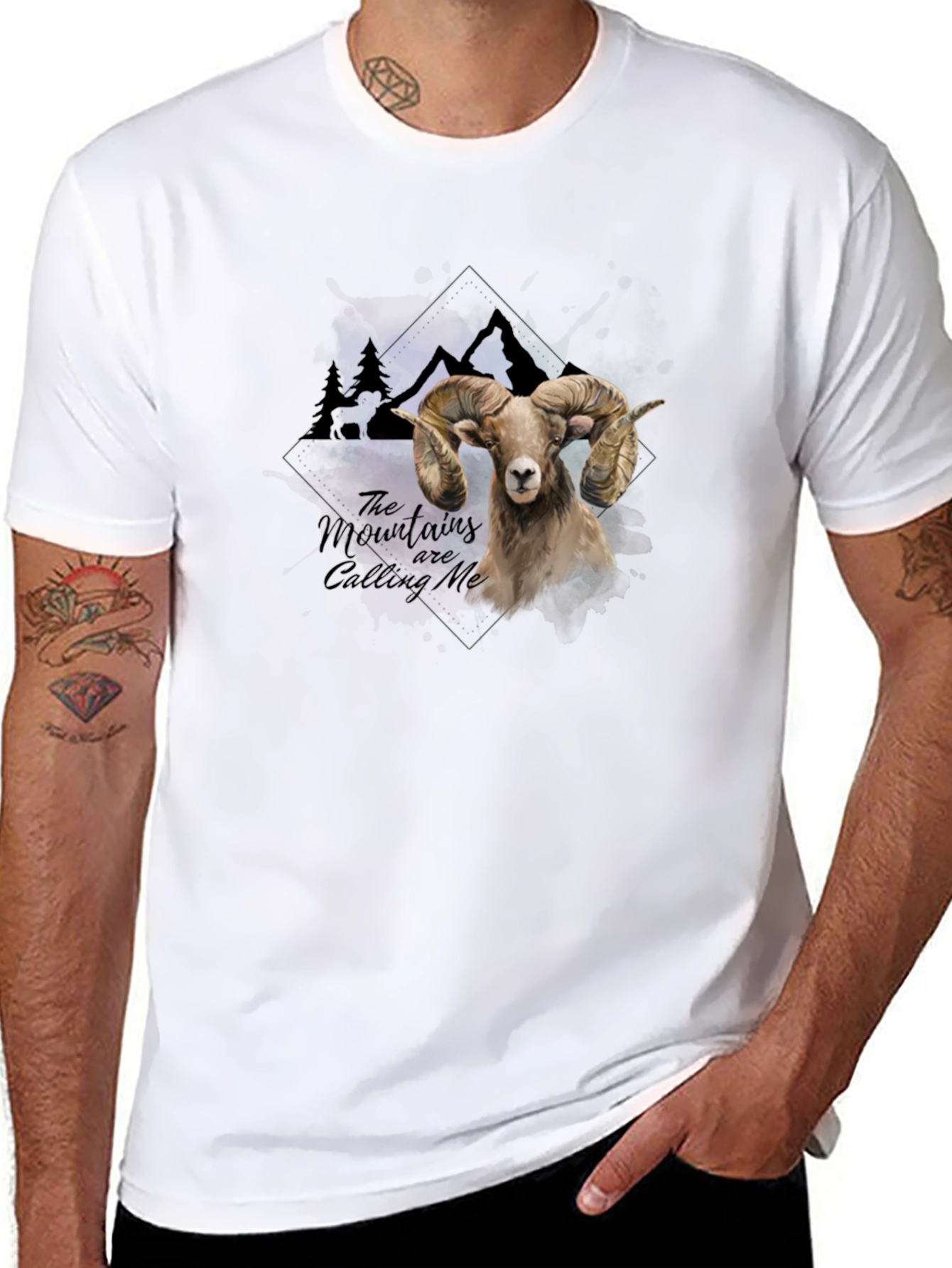 Black Mountains are Calling Me Ram Graphic Tee view 8