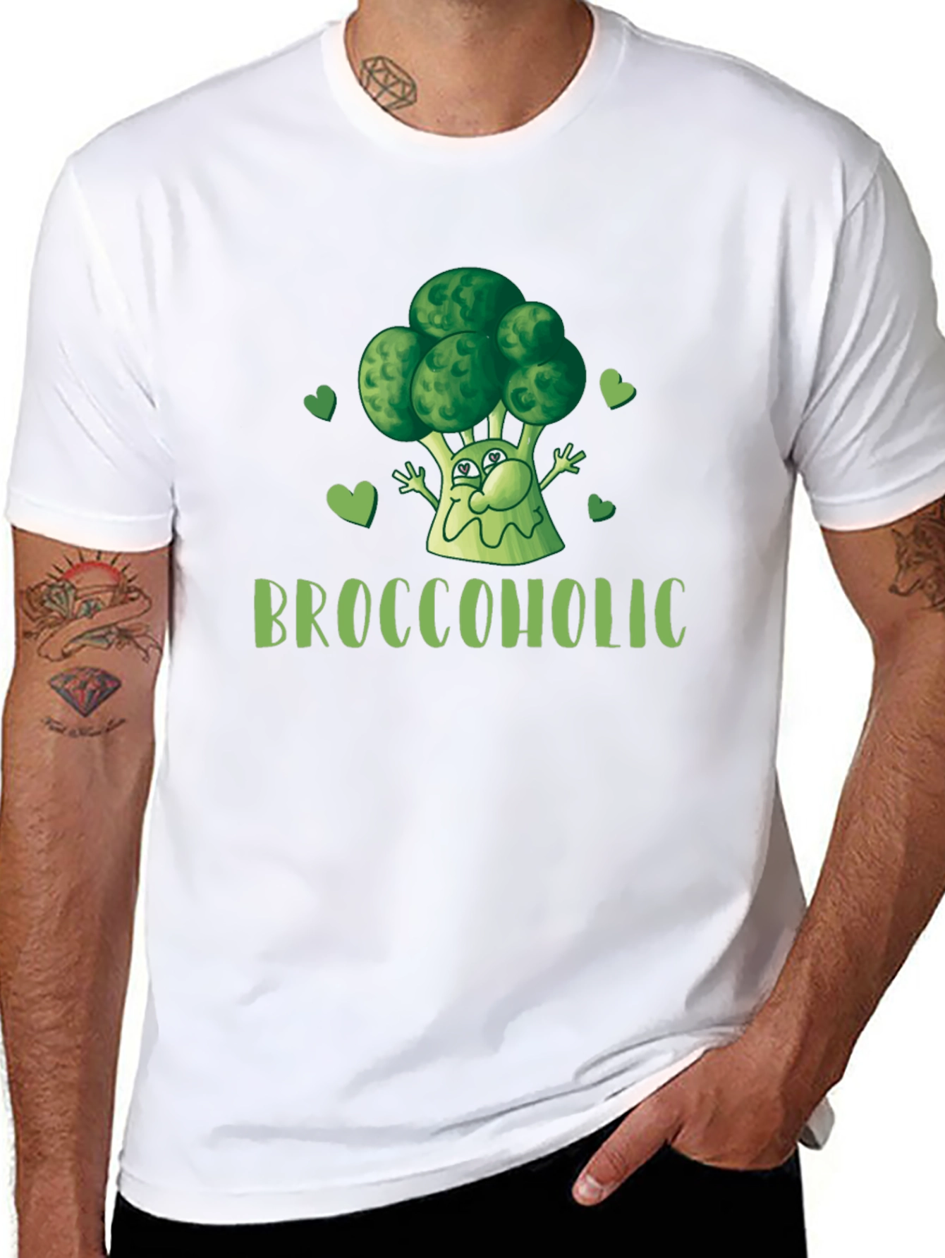 Black Broccoholic Funny Broccoli Lover Black T-Shirt view 8
