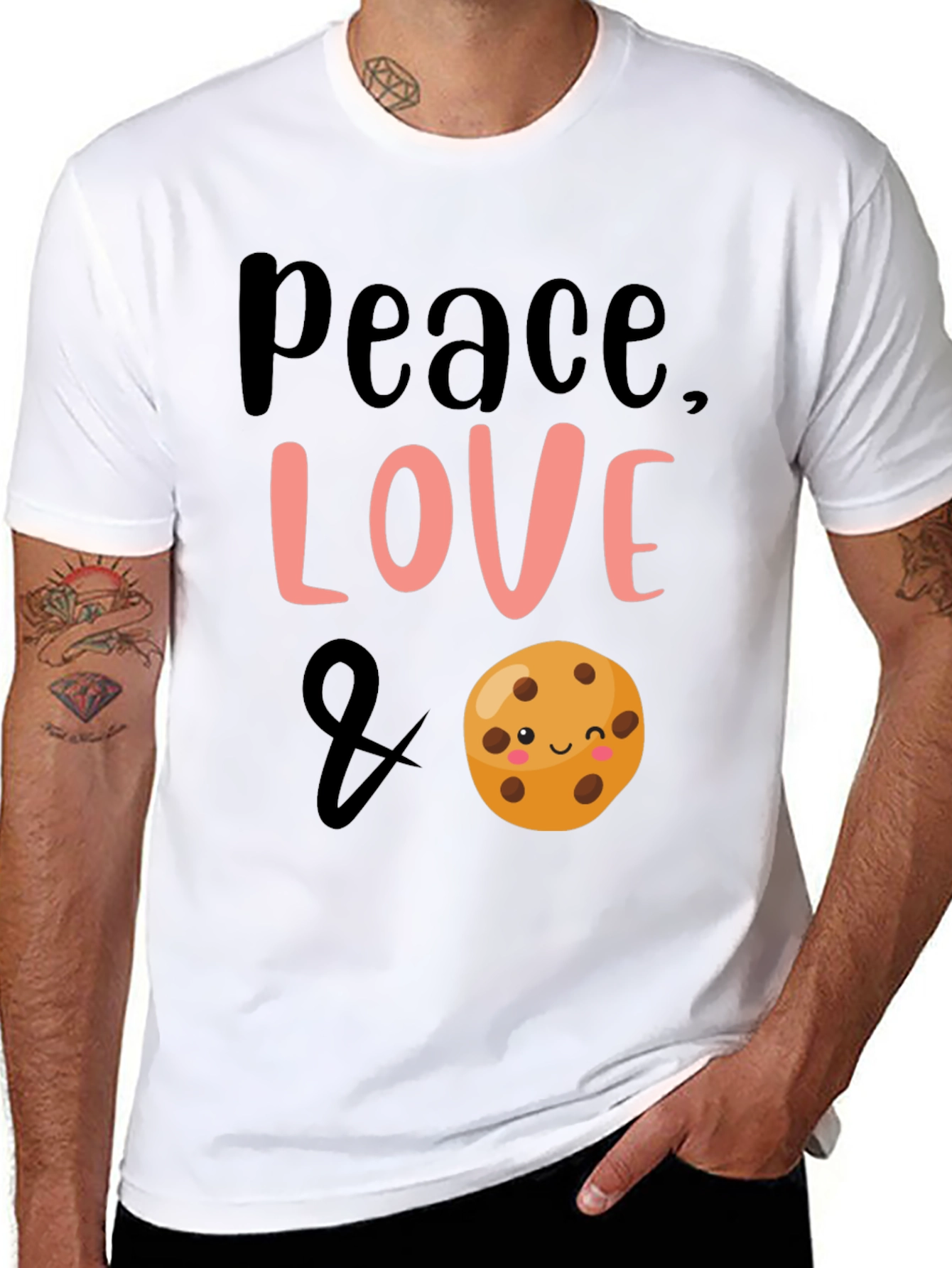 Black Peace, Love & Cookies Black Graphic Tee view 8