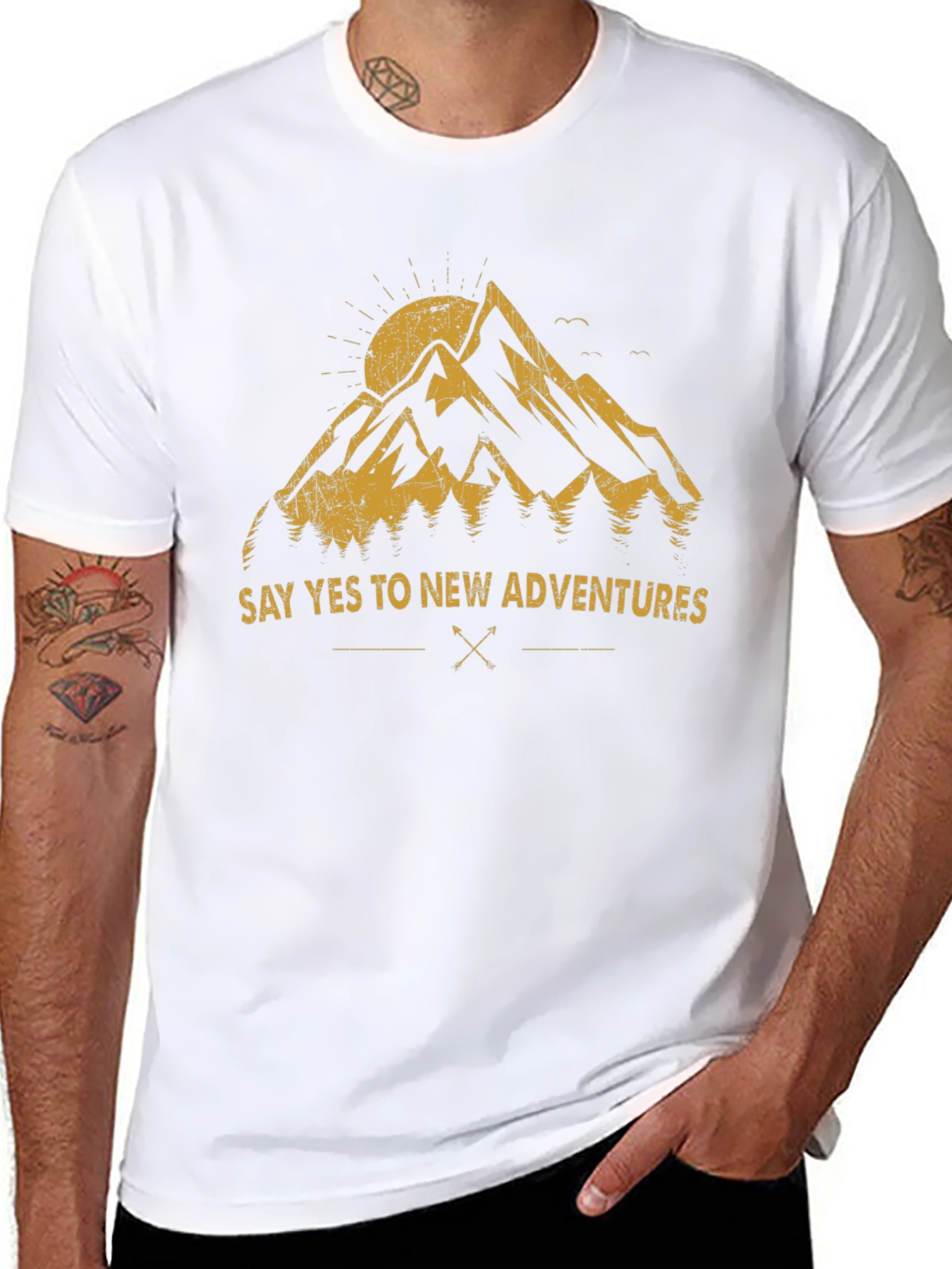 Black Adventure Awaits Graphic Tee view 8