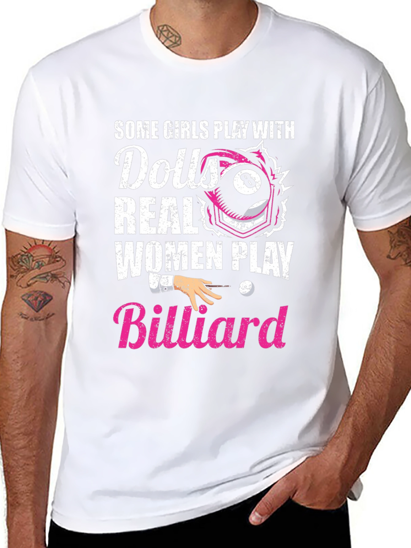 Billiard Player Graphic Tee - Real Women's Billiard T-shirt - 8