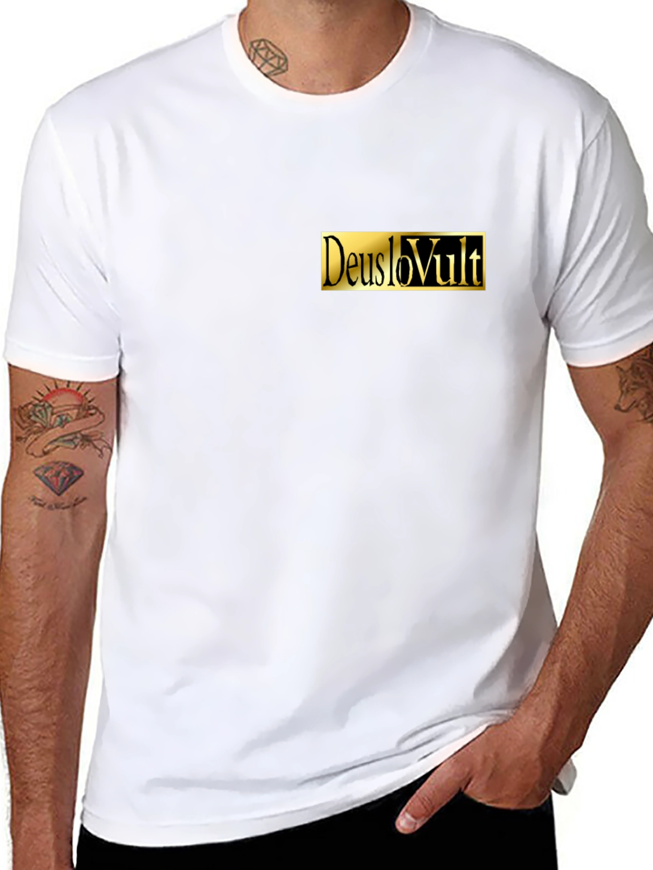 Black Deus Lo Vult Black T-Shirt view 8