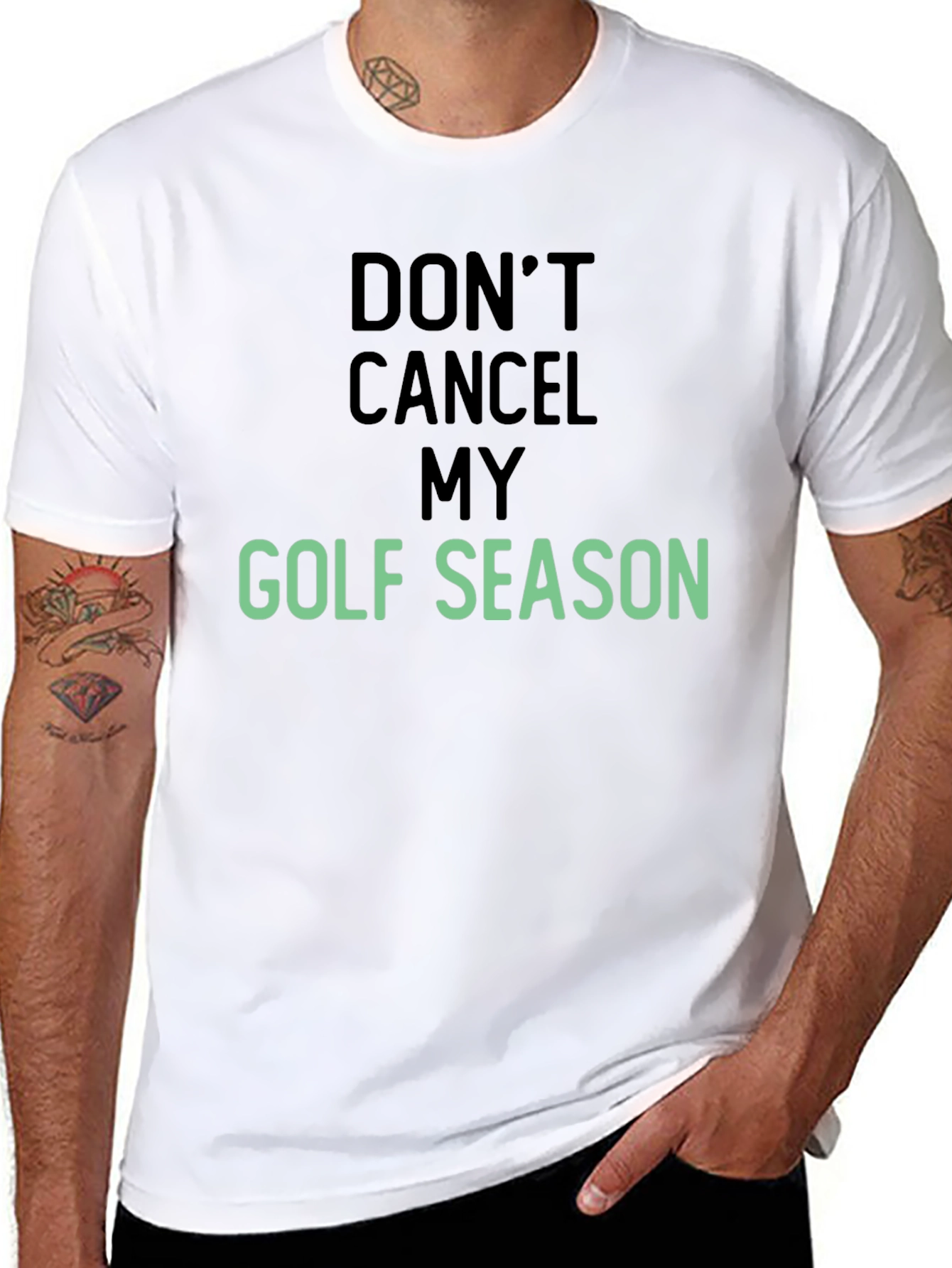 Black Don't Cancel My Golf Season T-Shirt view 8