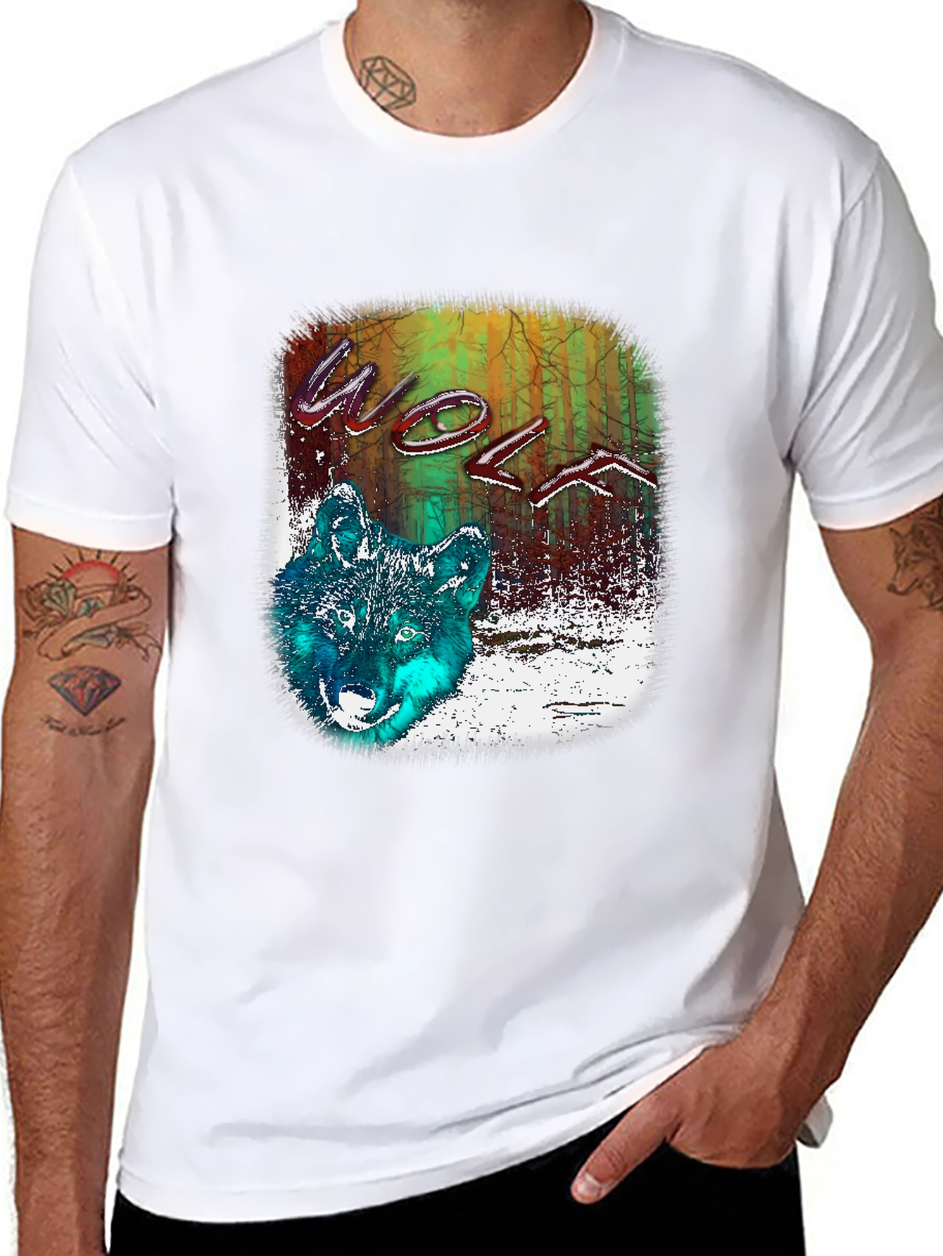 Black Wolf Graphic Tee - Nature Inspired T-Shirt view 8