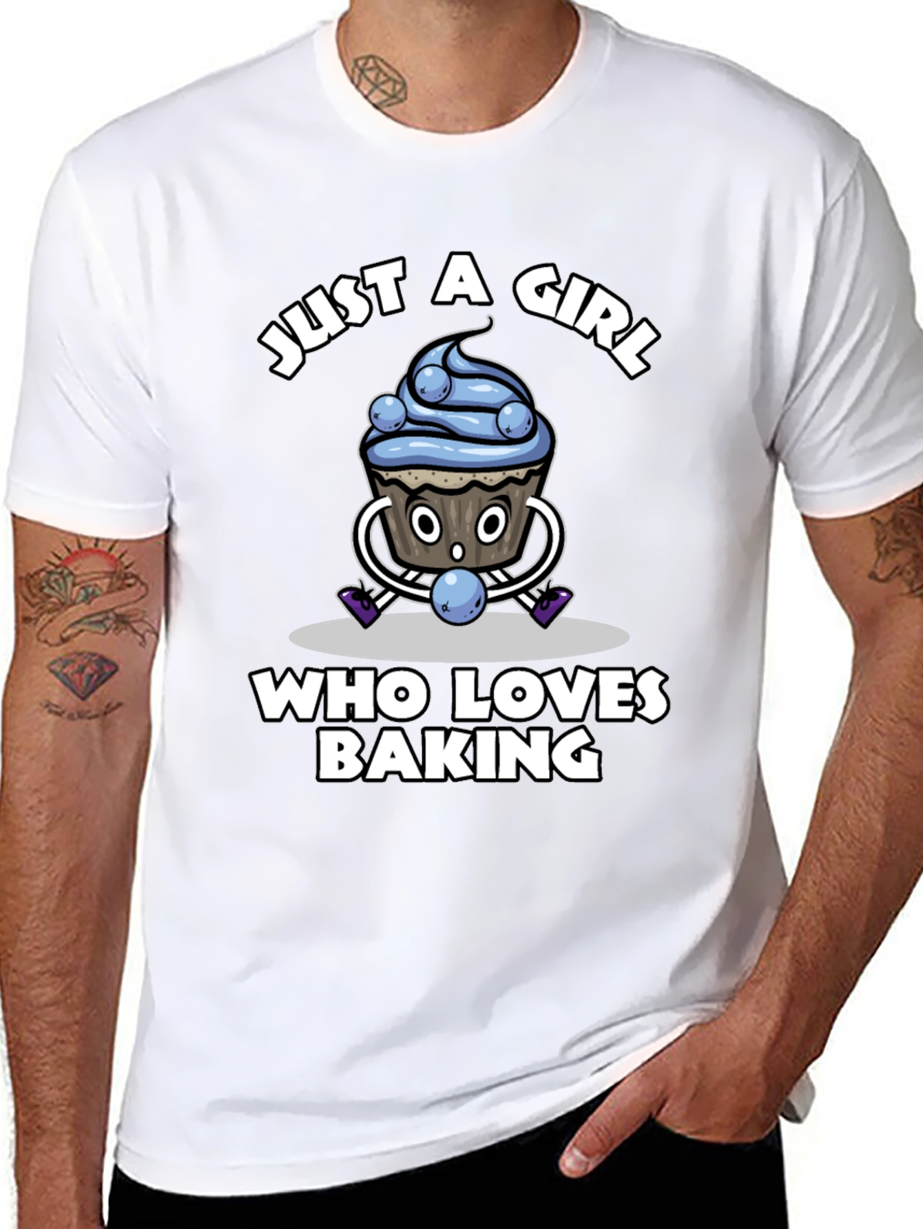 Black Just A Girl Who Loves Baking T-Shirt view 8