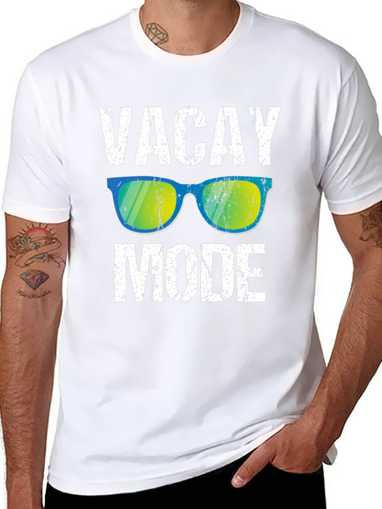 Black Vacay Mode Graphic Tee - Relaxed Holiday Style view 8