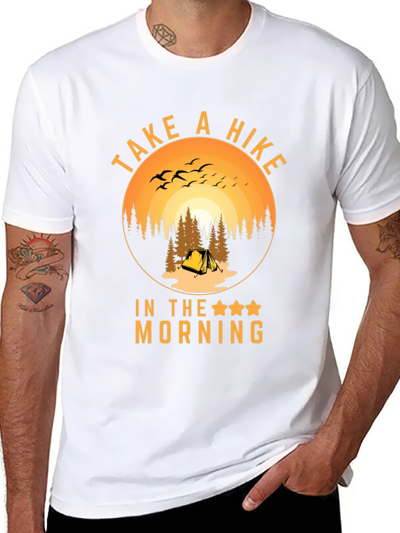 Black Take A Hike In The Morning T-Shirt view 8