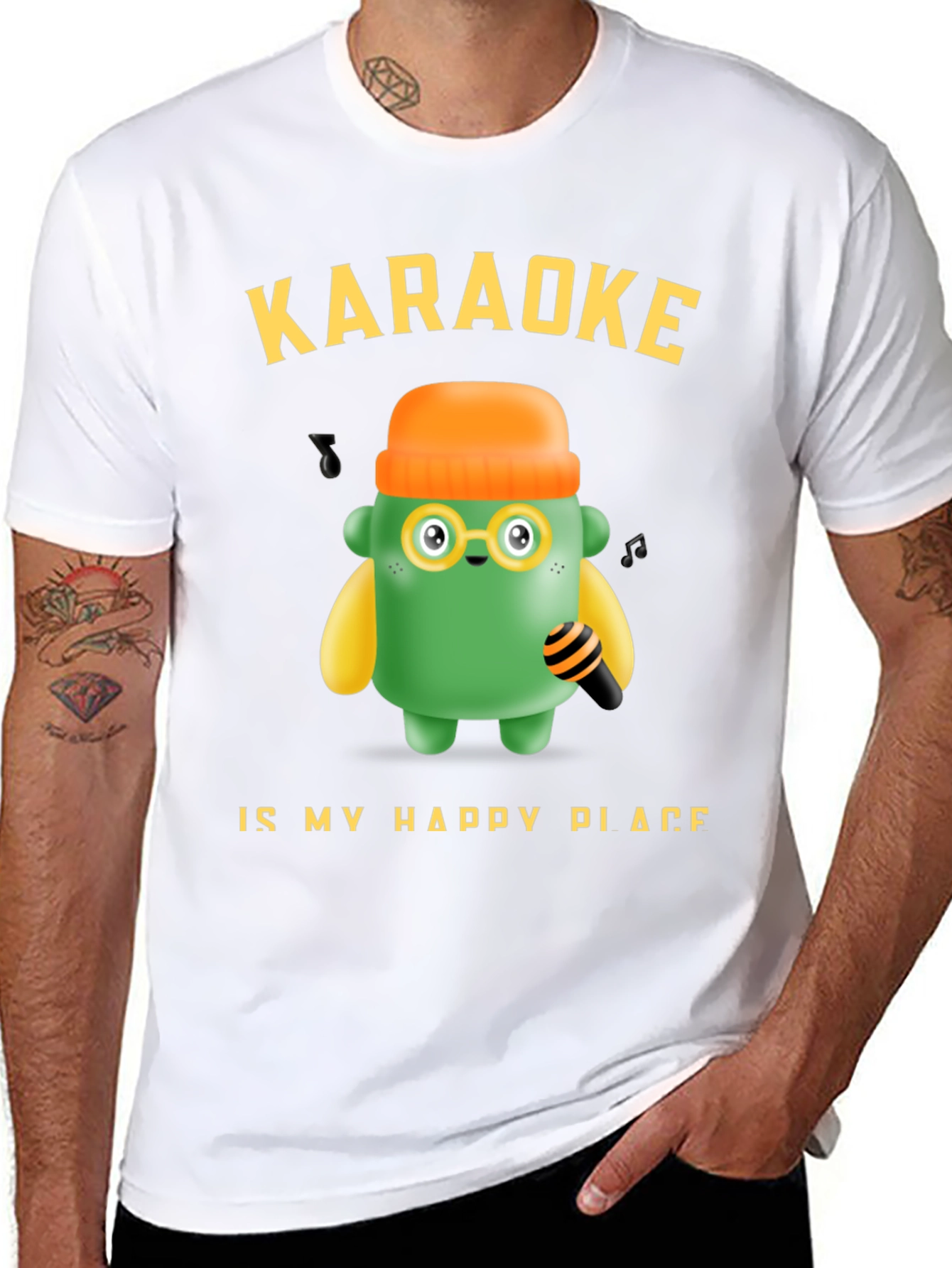 Black Karaoke My Happy Place T-Shirt Fun Graphic Tee view 8