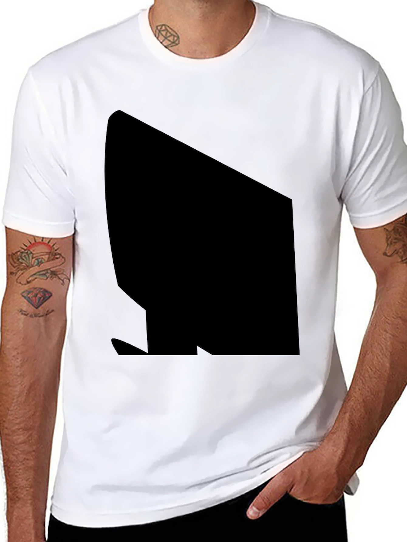 Black Black Casual T-Shirt view 8