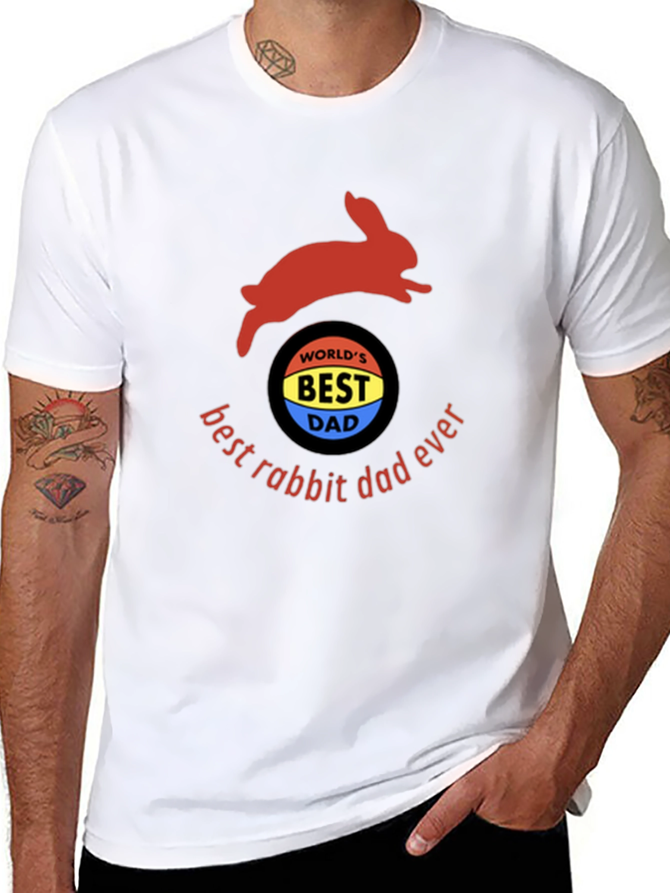 Black Best Rabbit Dad Ever T-Shirt view 8