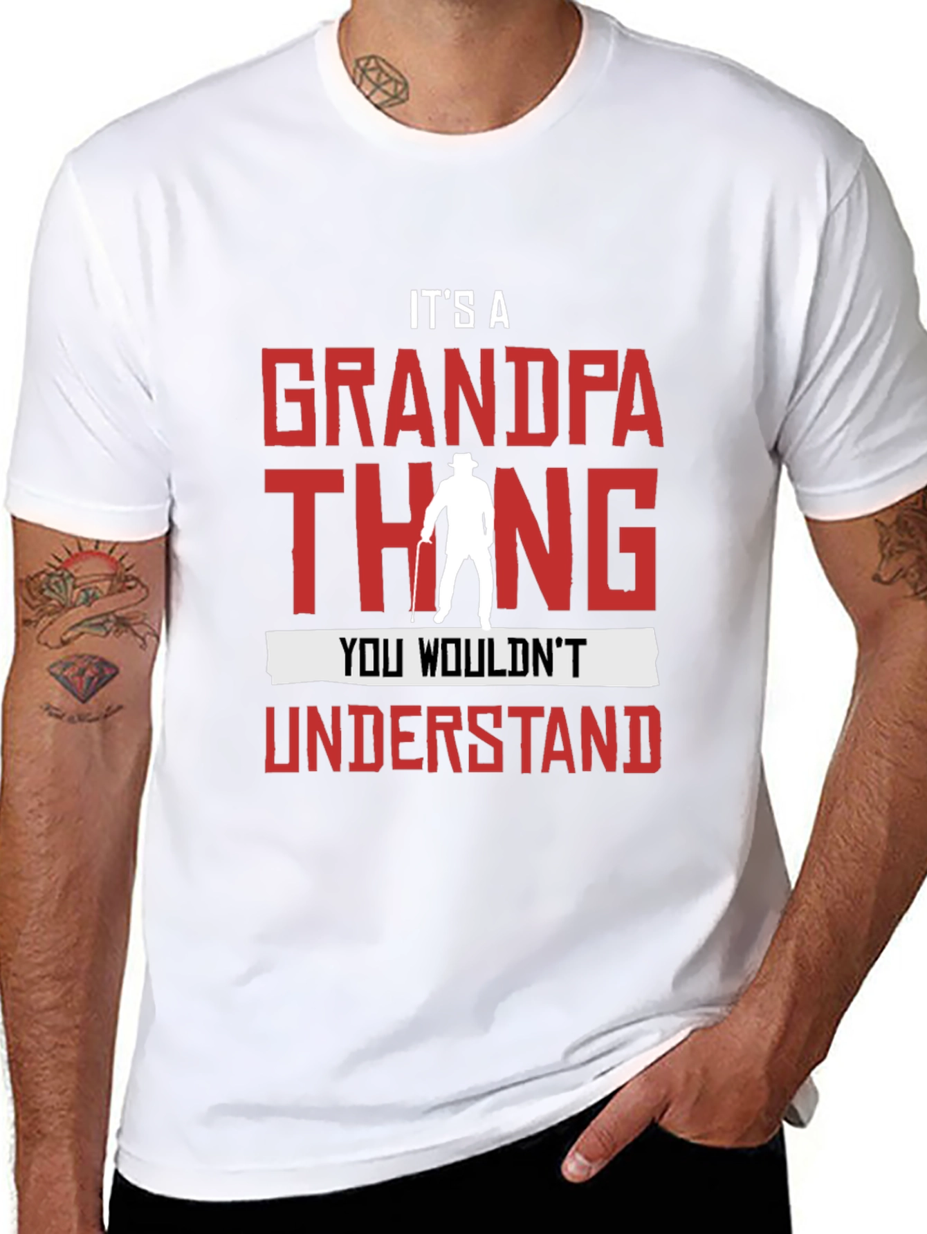 Black It's A Grandpa Thing T-Shirt view 8