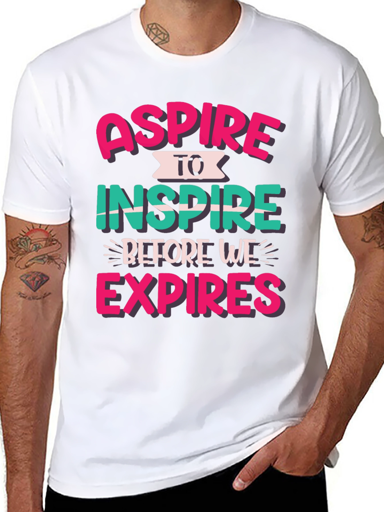 Black Aspire to Inspire Graphic T-Shirt view 8