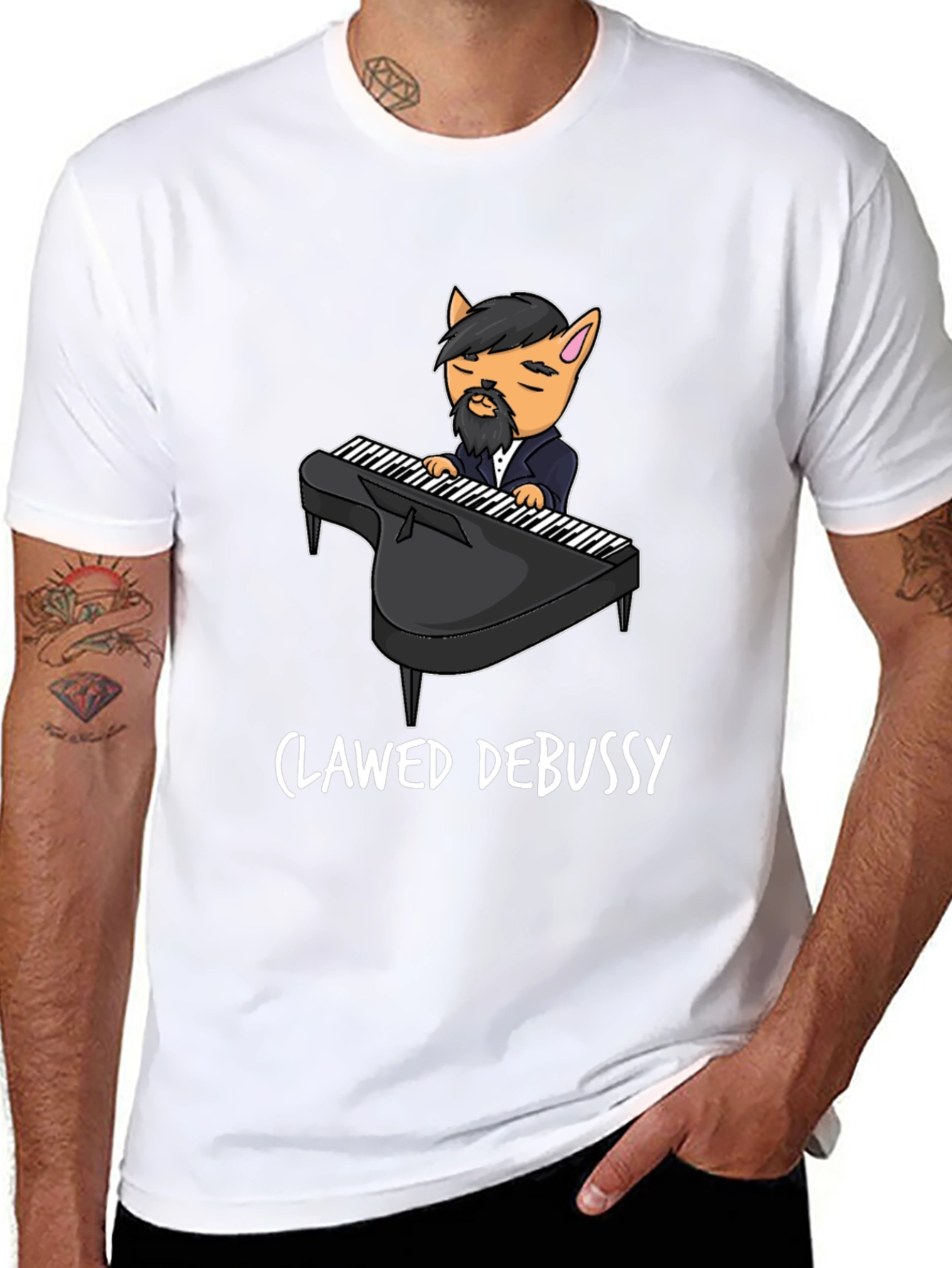 Black Clawed Debussy Graphic Tee view 8