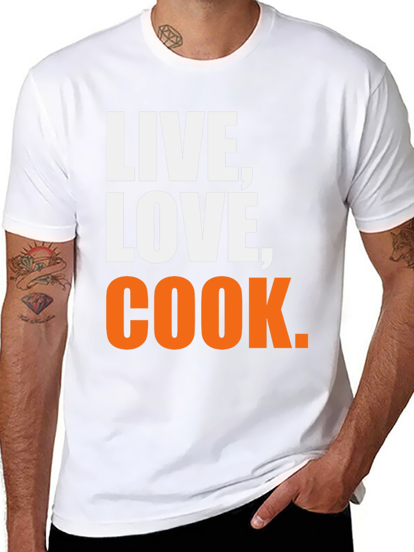 Black Live, Love, Cook Graphic T-Shirt view 8