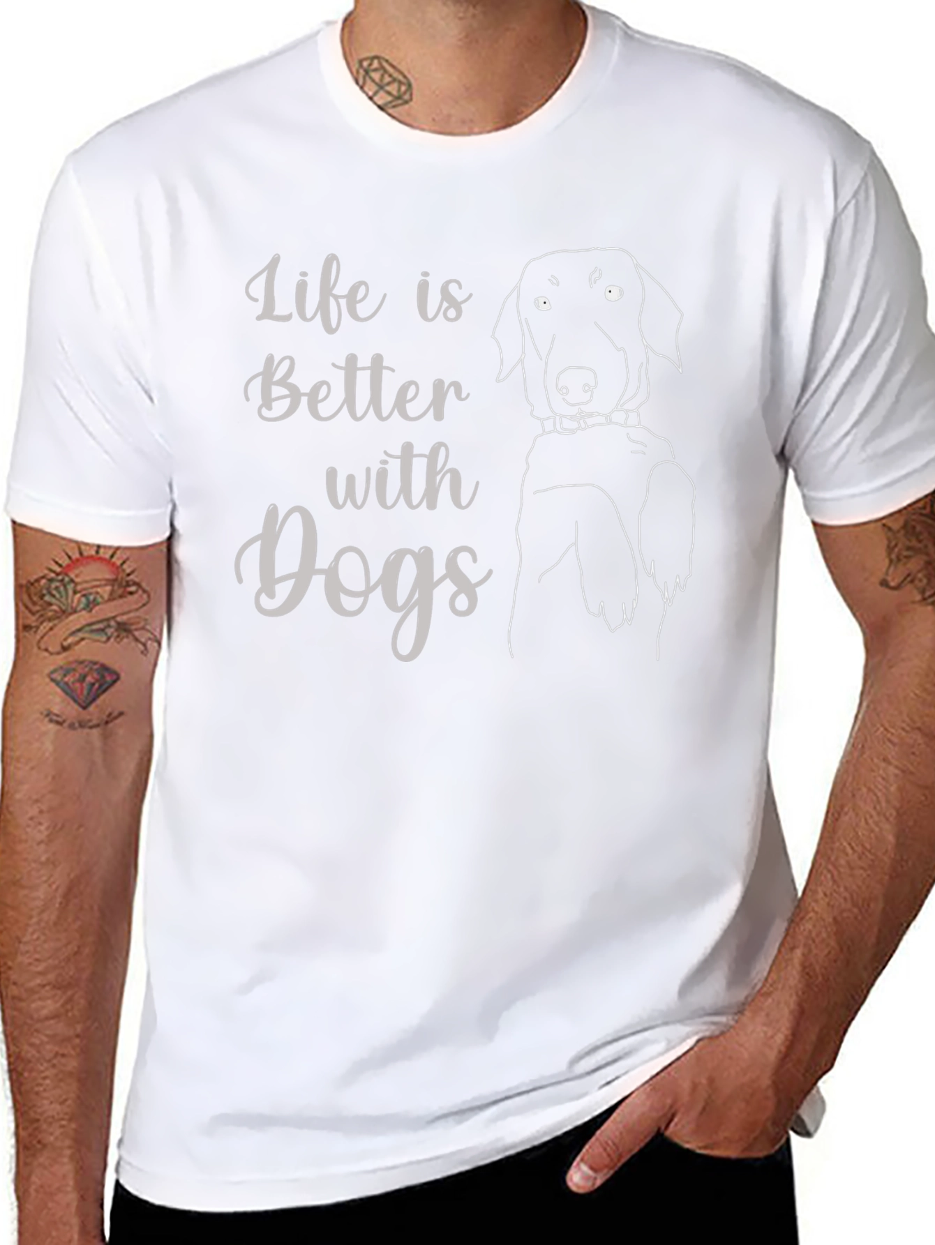 Black Life is Better with Dogs Black T-Shirt view 8