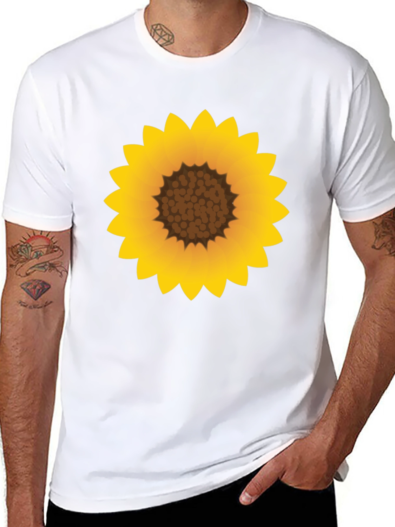 Black Sunflower Graphic Black T-Shirt view 8